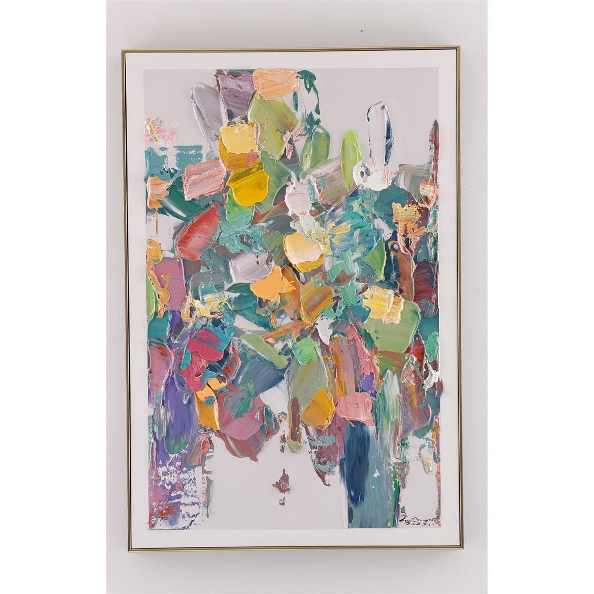 LM Zhou's Textural Brushstrokes 48 X 32.25 inch Painting, I