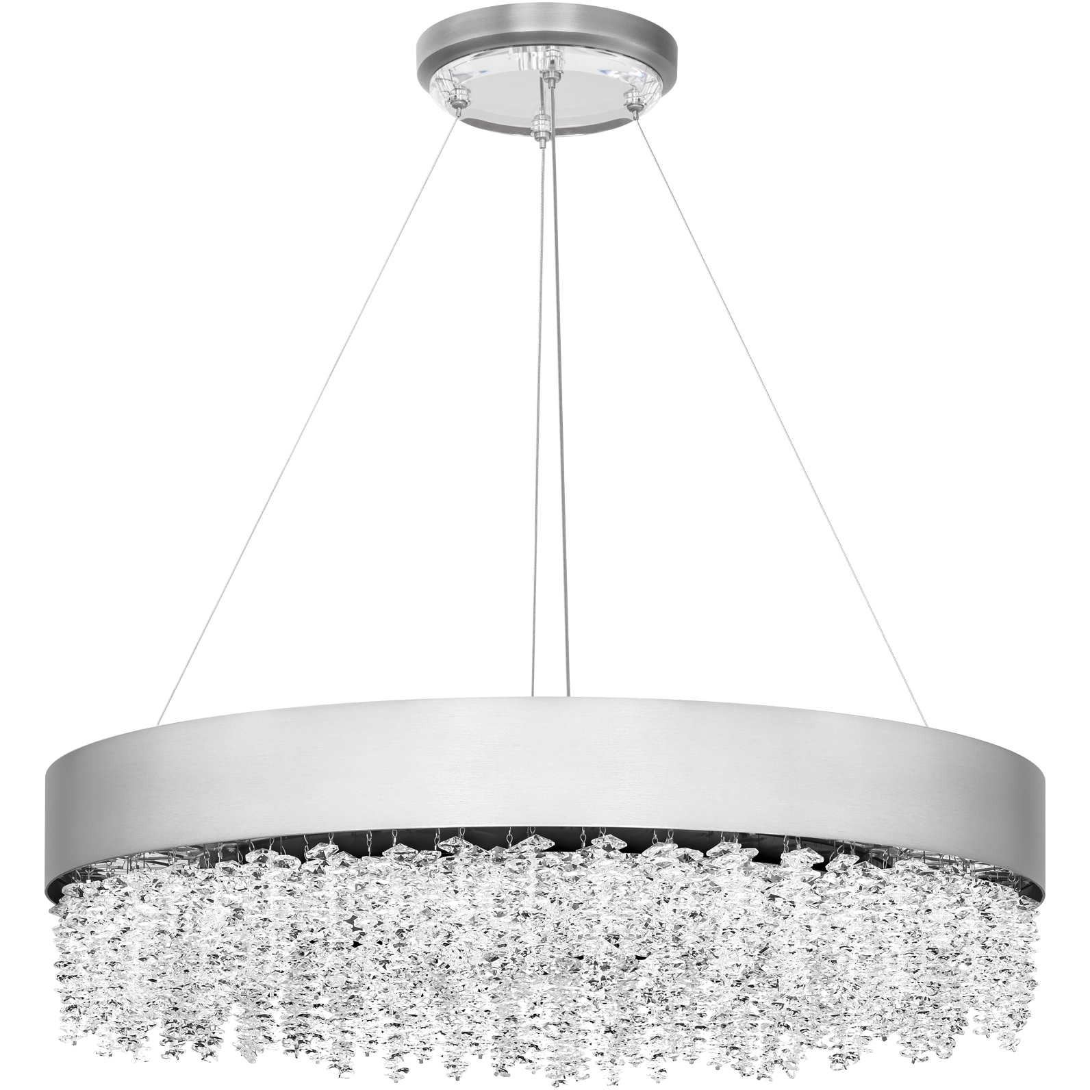 Signature Soleil LED 26 inch Polished Nickel Pendant Ceiling Light, Schonbek Signature