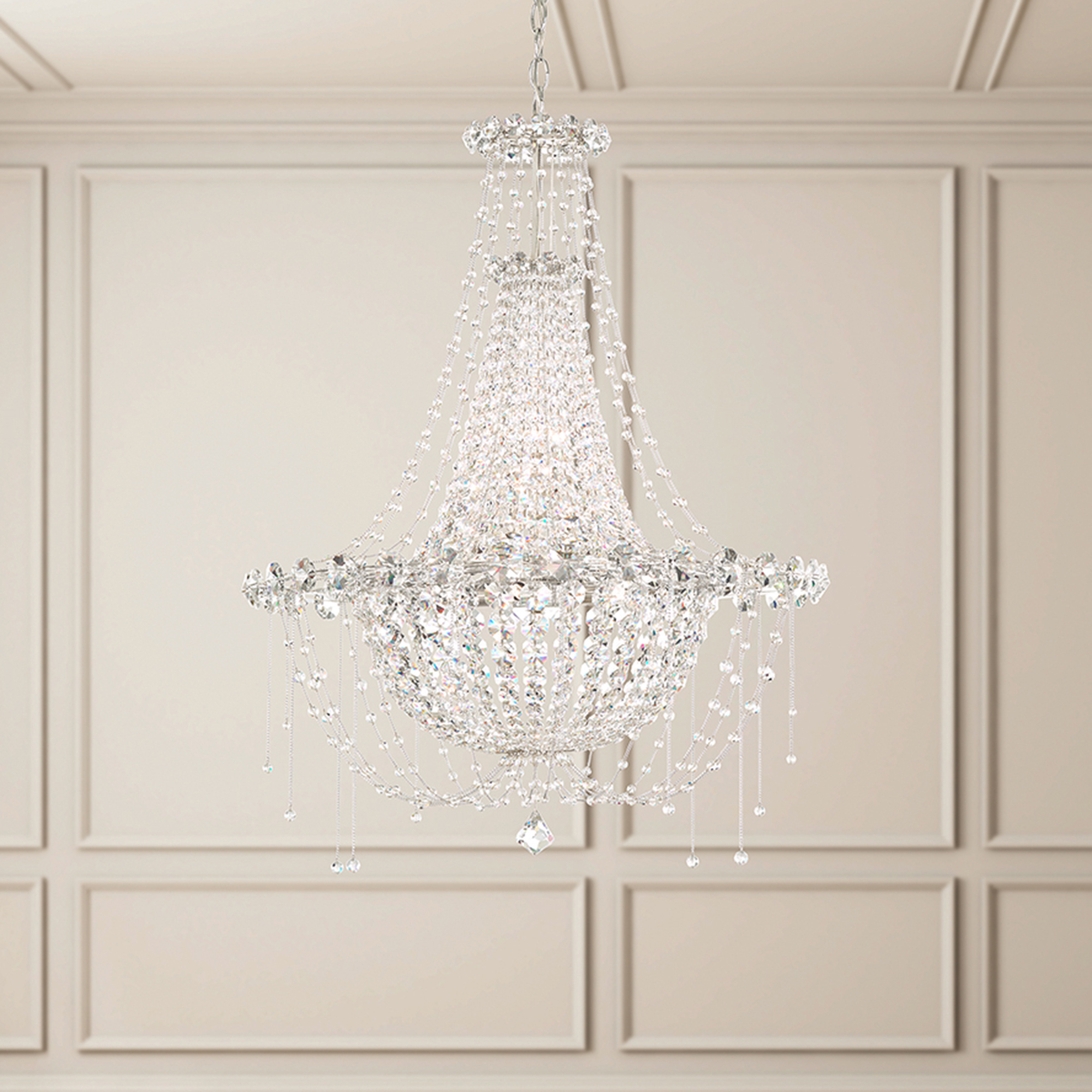 Chrysalita 6 Light 25 inch Polished Stainless Steel Chandelier Ceiling Light in Spectra