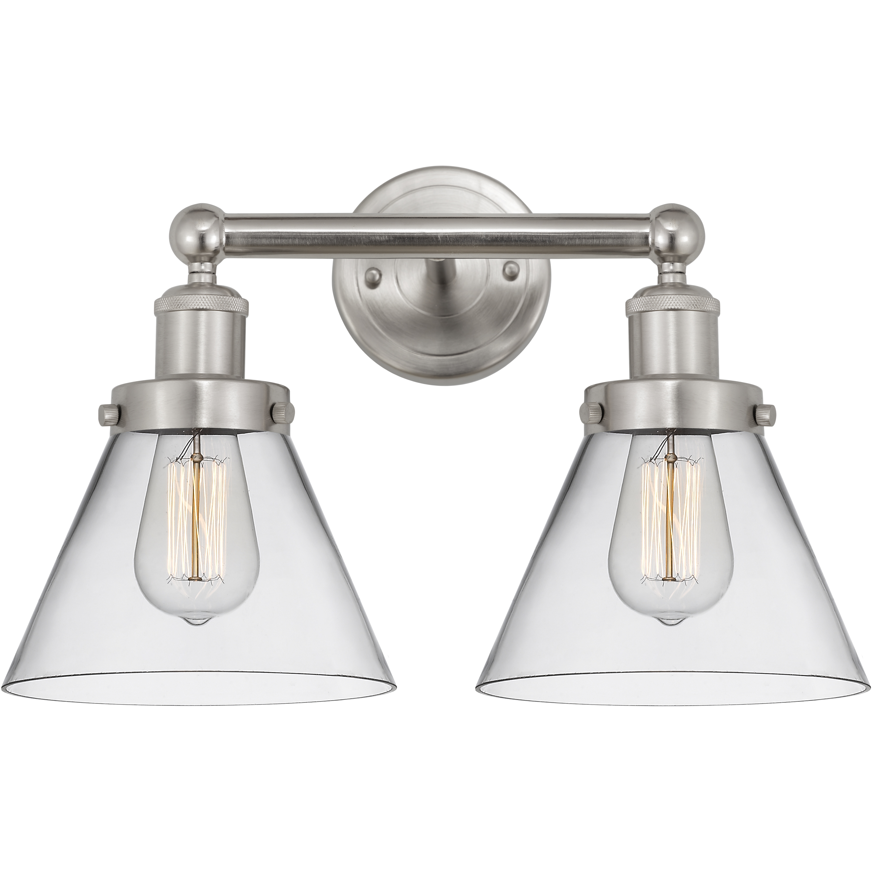 Cone 2 Light 15.5 inch Brushed Satin Nickel Bath Vanity Light Wall Light