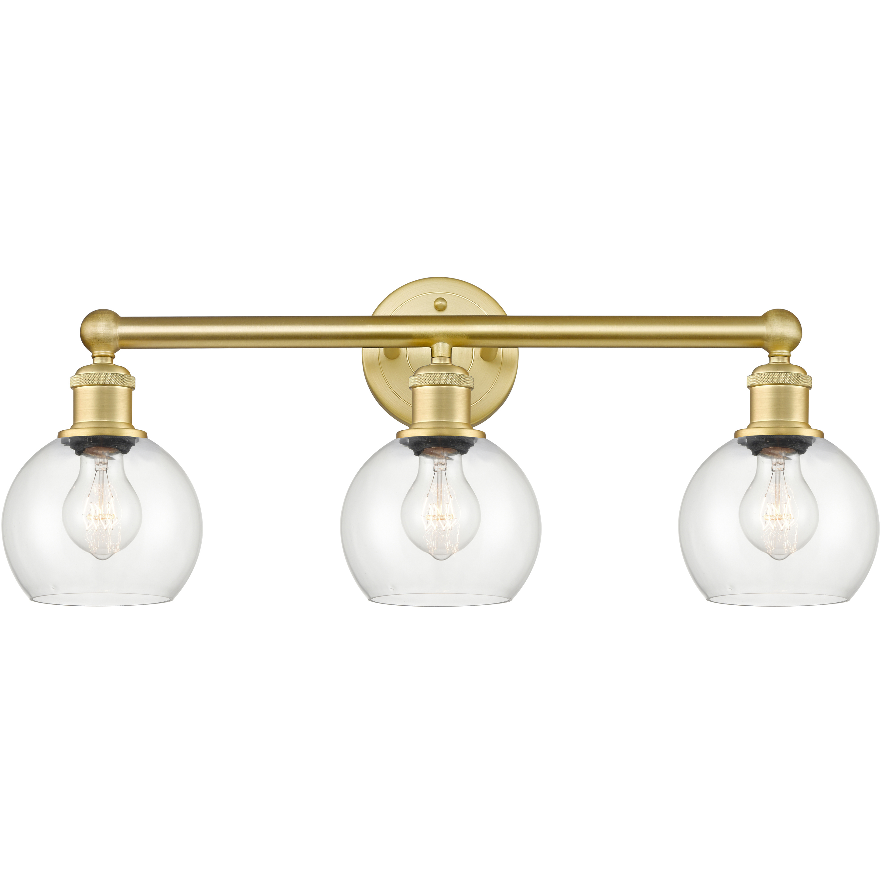 Athens 3 Light 24 inch Satin Gold Bath Vanity Light Wall Light in Clear