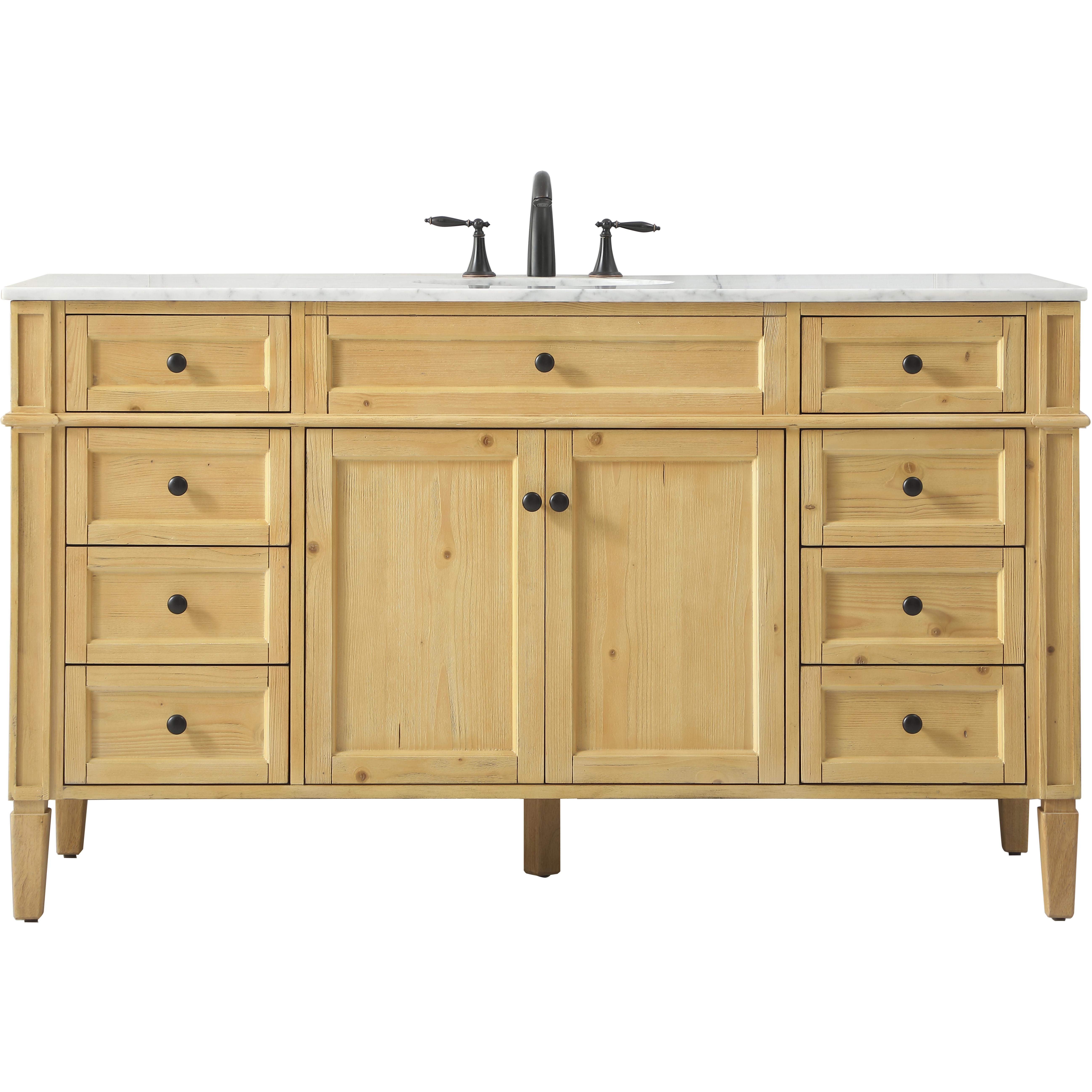 Park Avenue 60 X 21.5 X 35 inch Natural Wood Vanity Sink Set