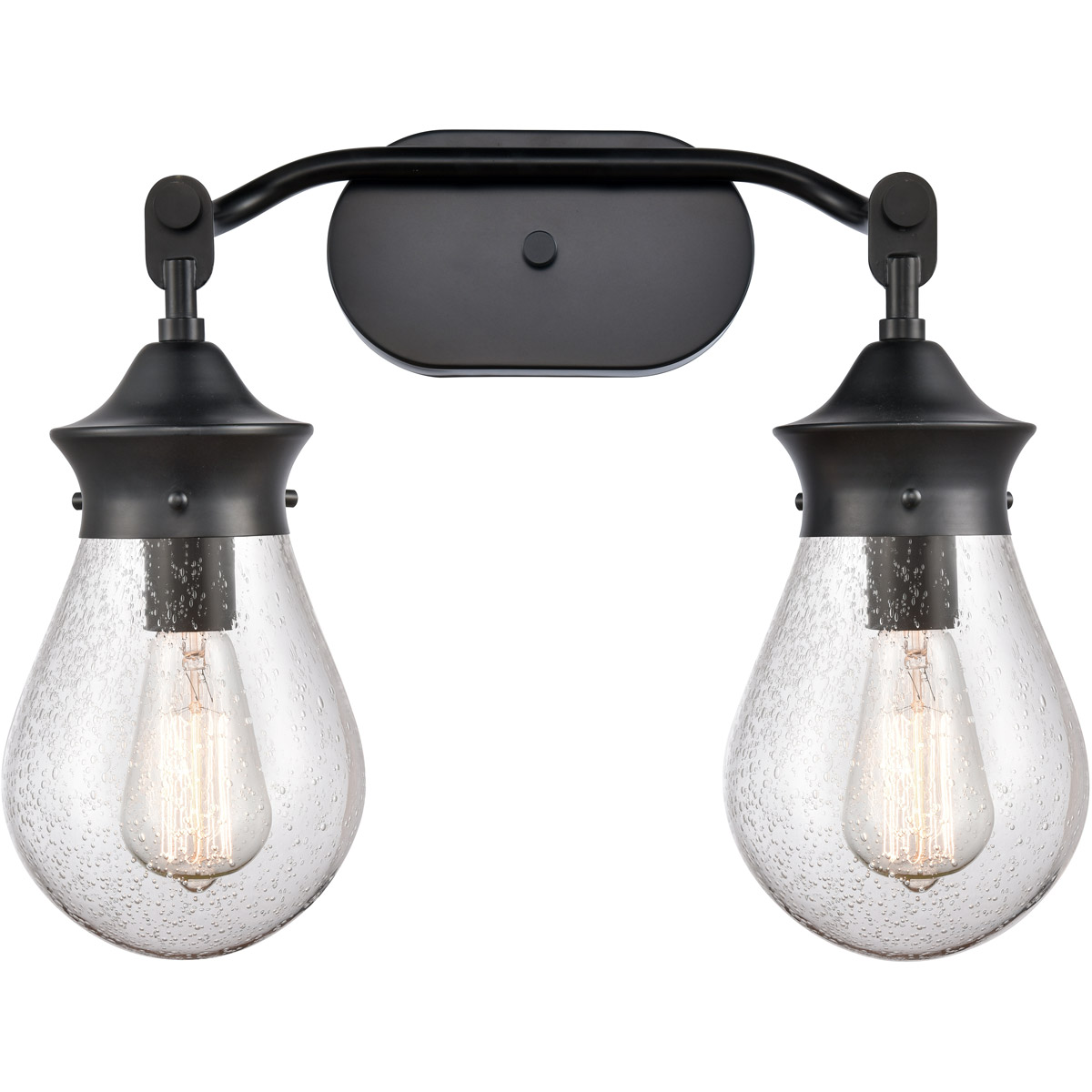 Genesis 2 Light 18.25 inch Matte Black Bath Vanity Light Wall Light