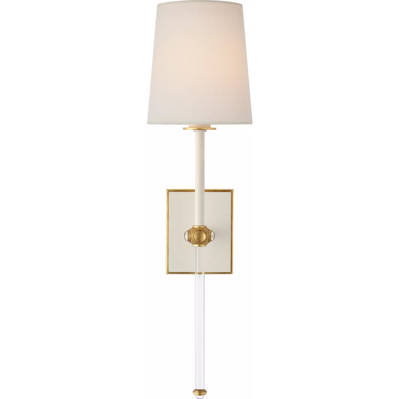 Julie Neill Lucia LED 5.5 inch Matte White and Crystal Cordless Sconce Wall Light
