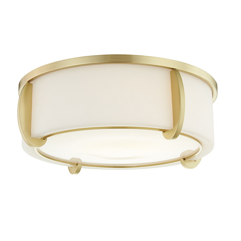Talon 3 Light 15.5 inch Aged Brass Flush Mount Ceiling Light