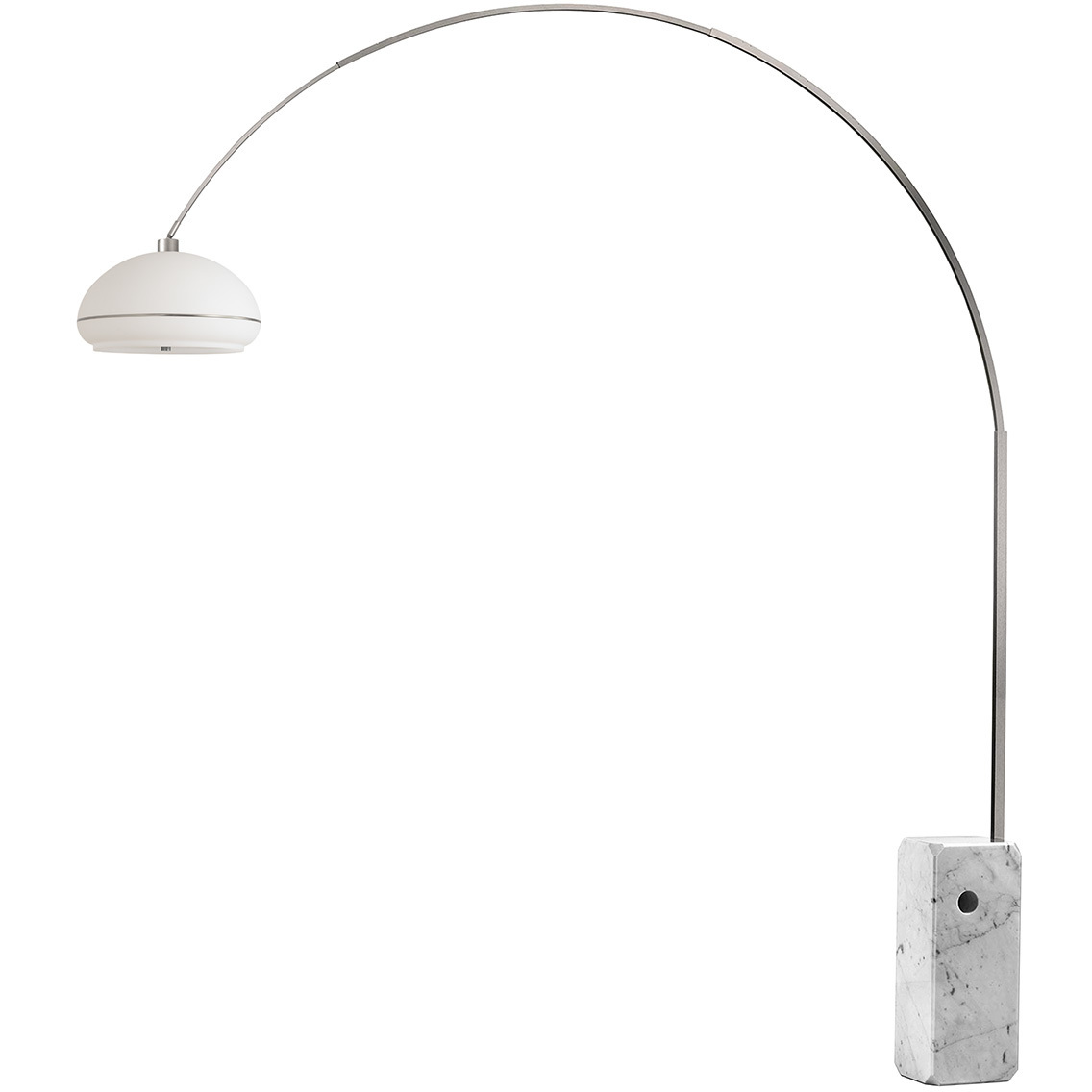 Iconic 95 inch 14 watt Satin Nickel and White Arc Floor Lamp Portable Light