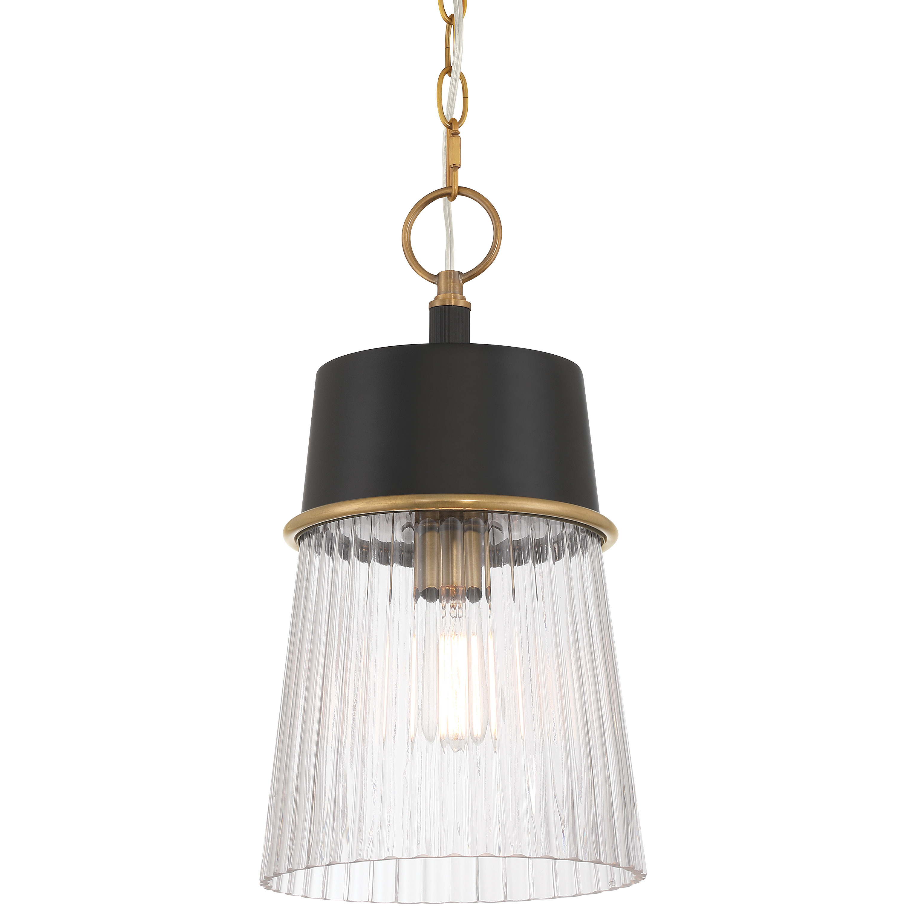 Stamford 1 Light 9 inch Legacy Brass and Dark Matte Black Pendant Ceiling Light