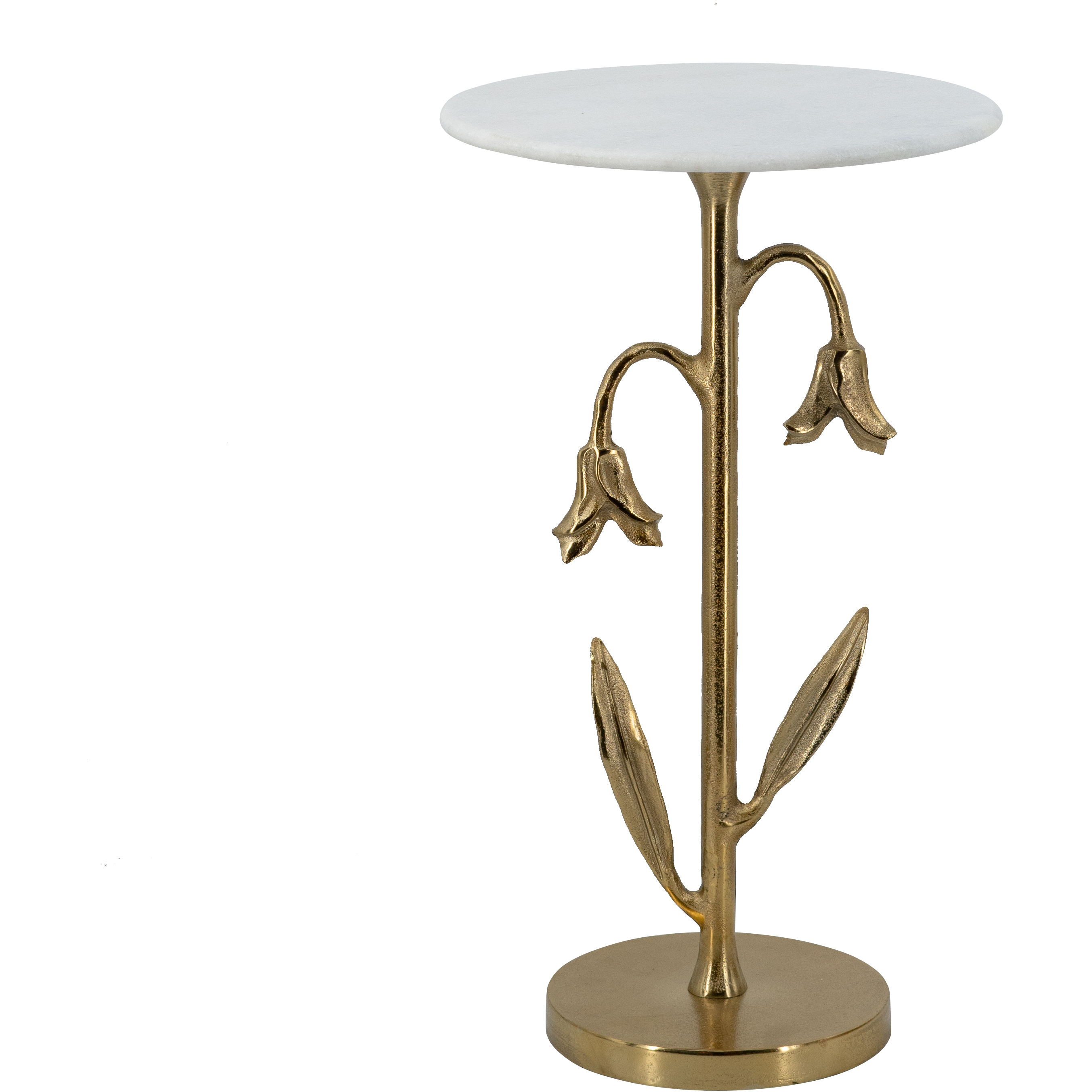 Anita 24 X 14 inch Gold and White Side Table