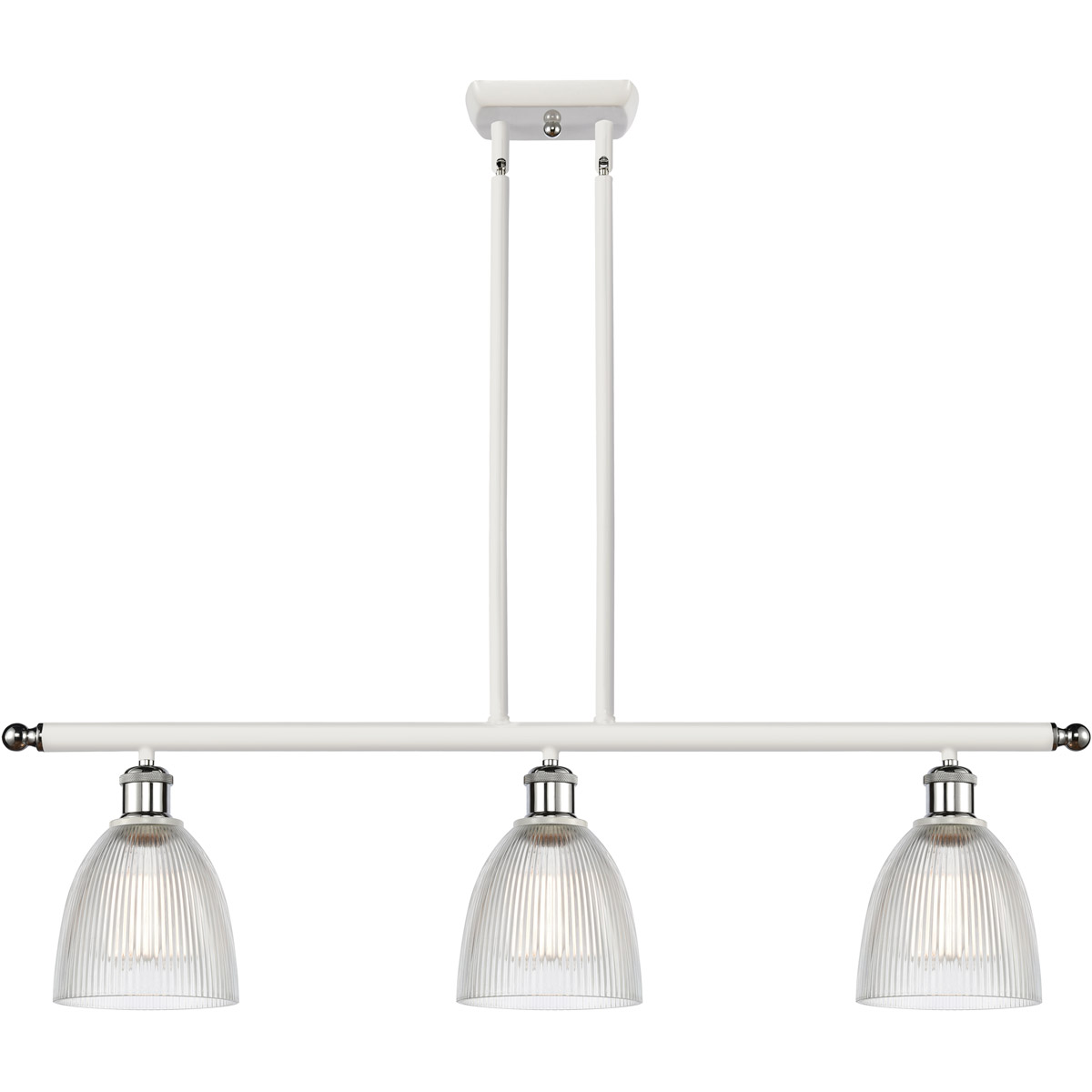 Ballston Castile LED 36 inch White and Polished Chrome Island Light Ceiling Light in Clear Glass, Ballston