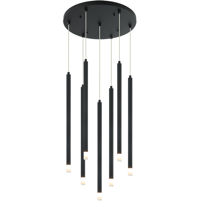 Reigndrop 7 Light 17.75 inch Matte Black Pendant Ceiling Light