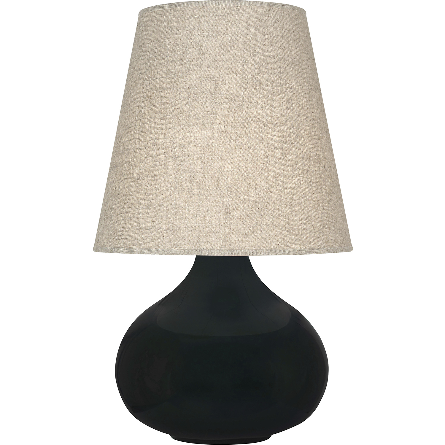 Small June 23.5 inch 150 watt Obsidian Glaze Accent Lamp Portable Light in Buff Linen