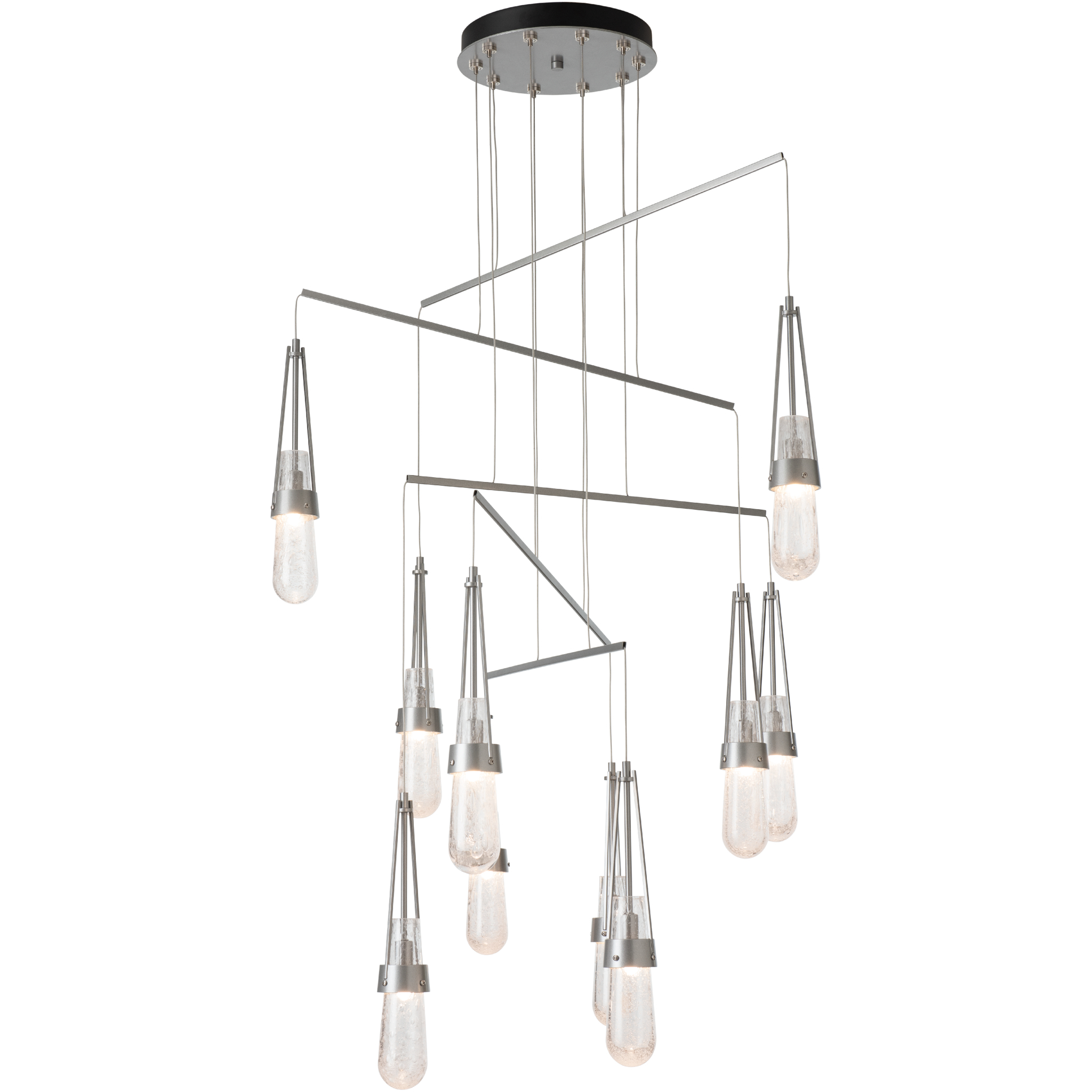Link 10 Light 35 inch White Mobile Pendant Ceiling Light in Clear with White Threading, Standard