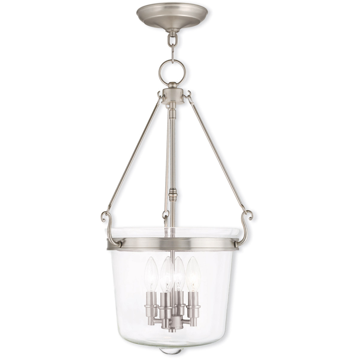 Rockford 4 Light 14.25 inch Brushed Nickel Pendant Ceiling Light