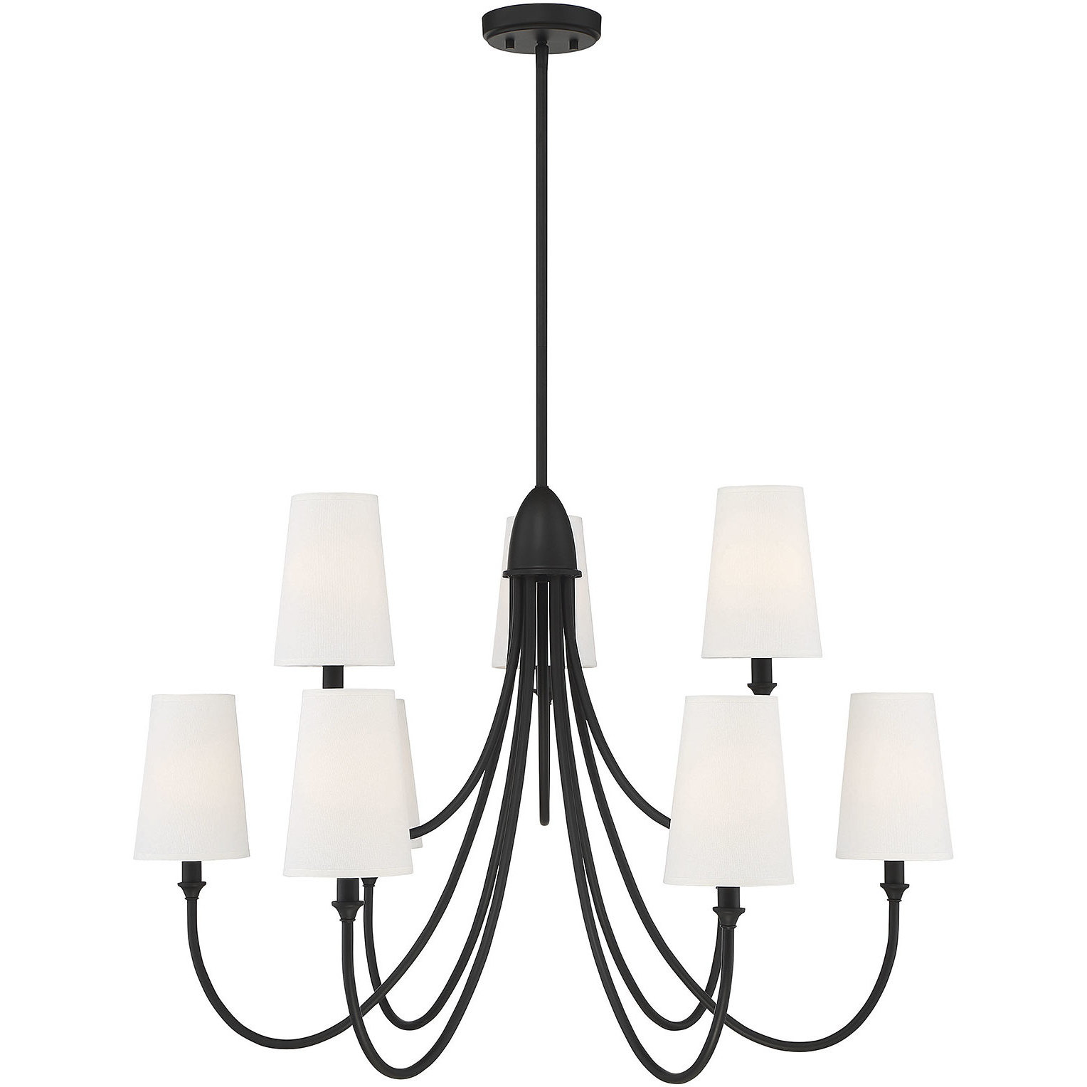 Cameron 9 Light 35 inch Matte Black Chandelier Ceiling Light, Essentials