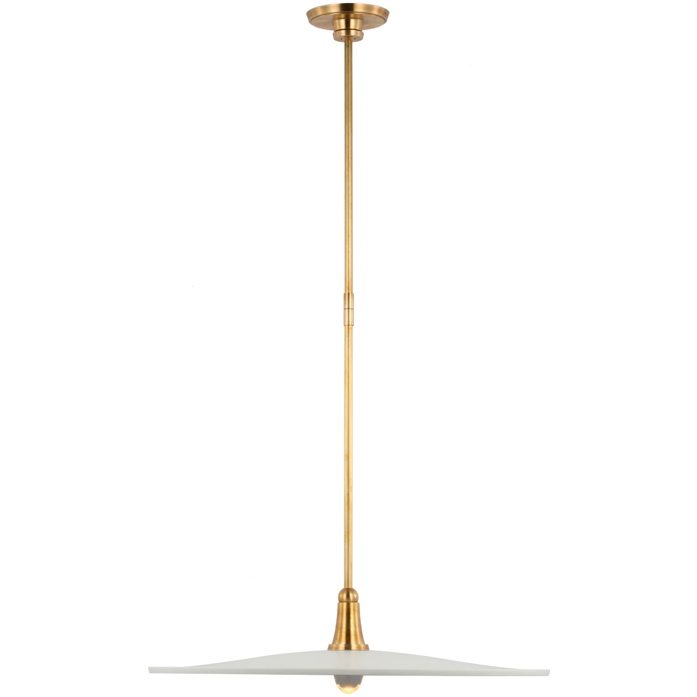 Thomas O'Brien Truesdell LED 24 inch Hand-Rubbed Antique Brass Pendant Ceiling Light in White