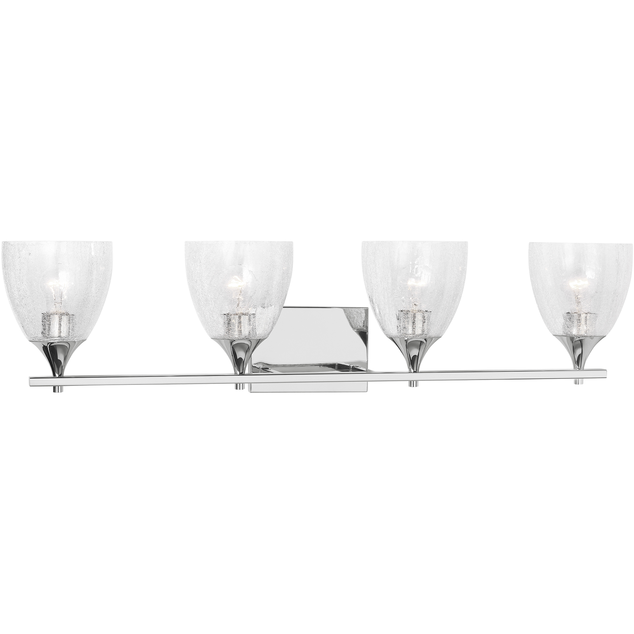 Drew & Jonathan Toffino 4 Light 36 inch Chrome Vanity Light Wall Light in Clear Crackle Glass