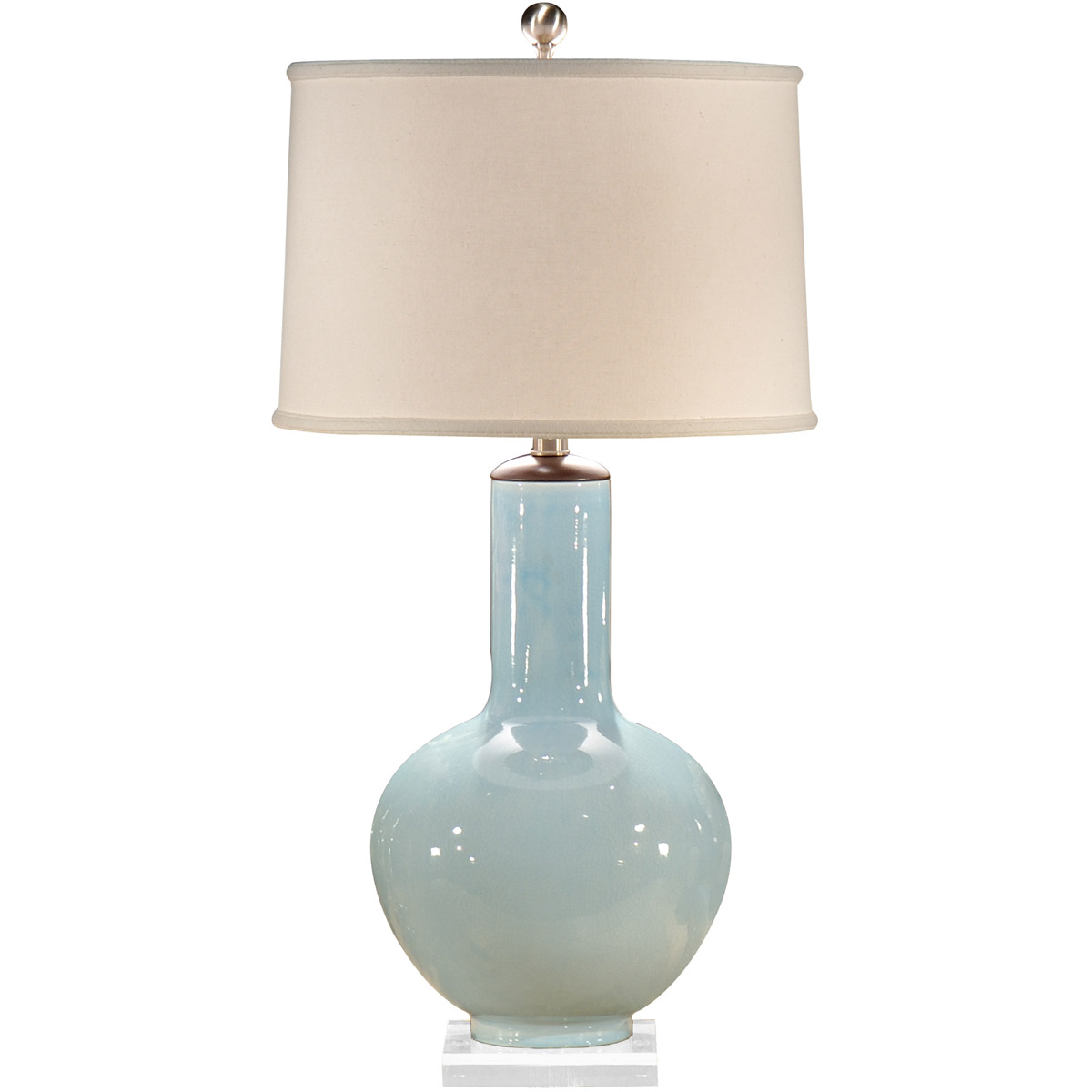 Waterfront 31 inch 100 watt Pale Blue Glaze Table Lamp Portable Light