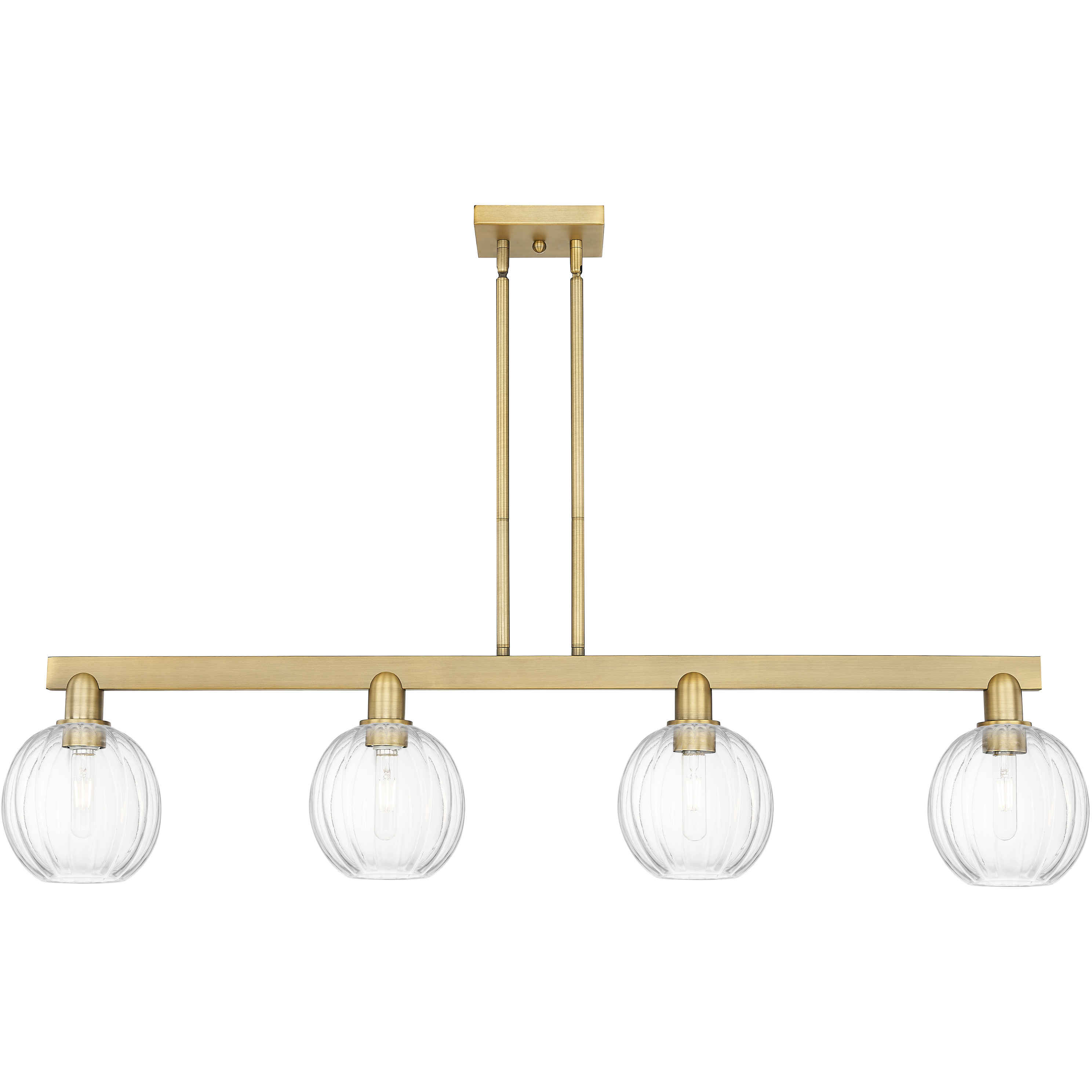 Preston Island Light Ceiling Light in Brushed Brass, Clear Glass