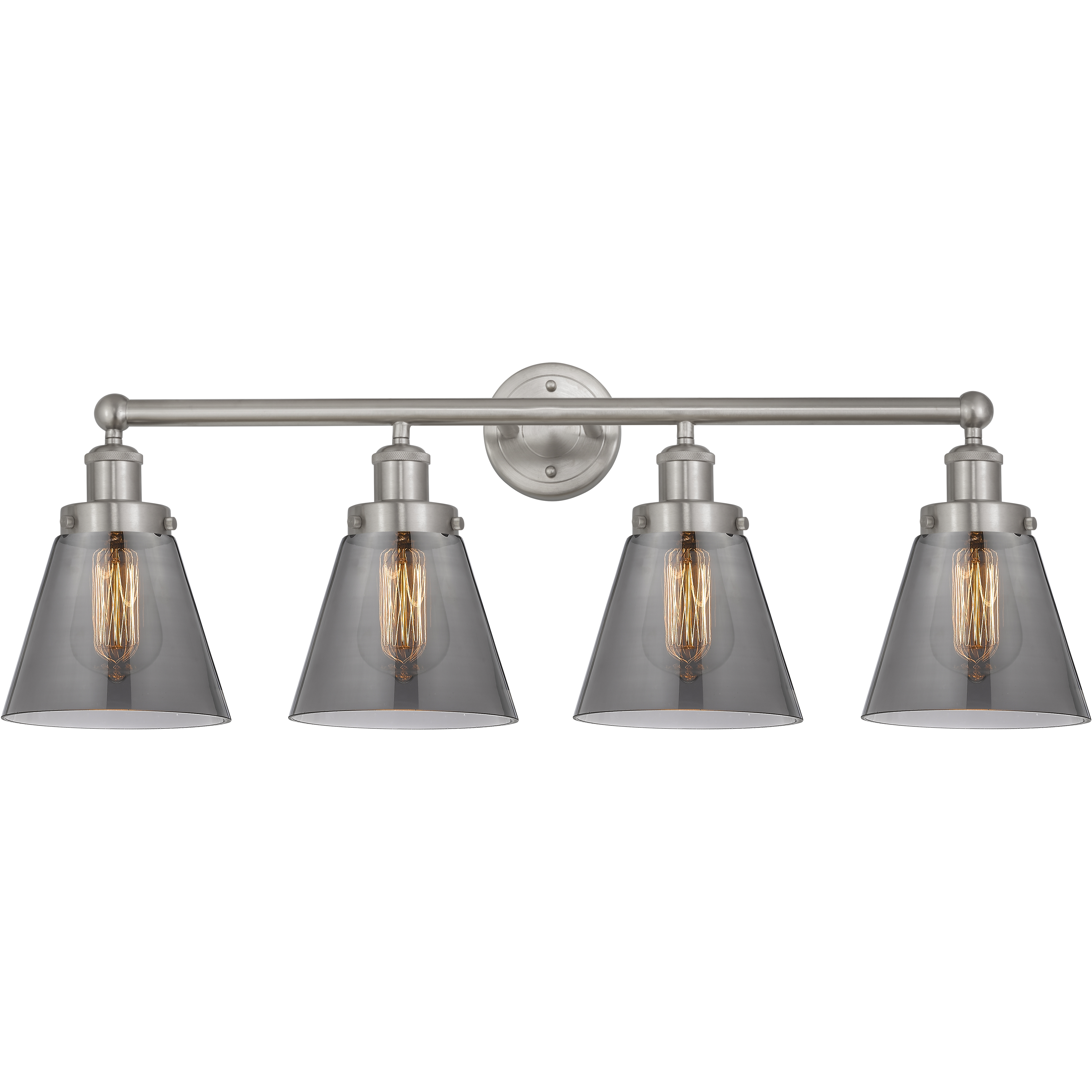 Cone 4 Light 33.5 inch Brushed Satin Nickel Bath Vanity Light Wall Light