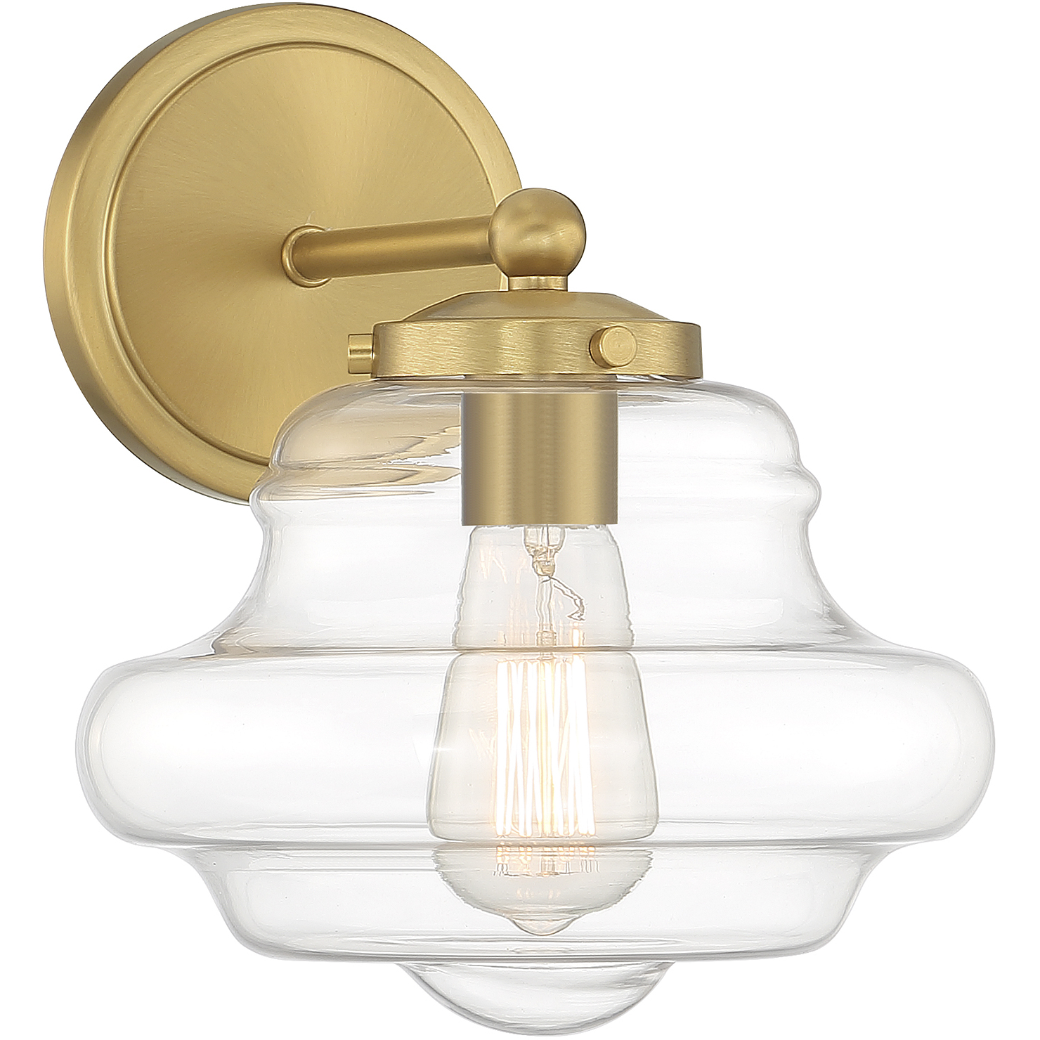 Vintage 1 Light 9 inch Natural Brass Wall Sconce Wall Light