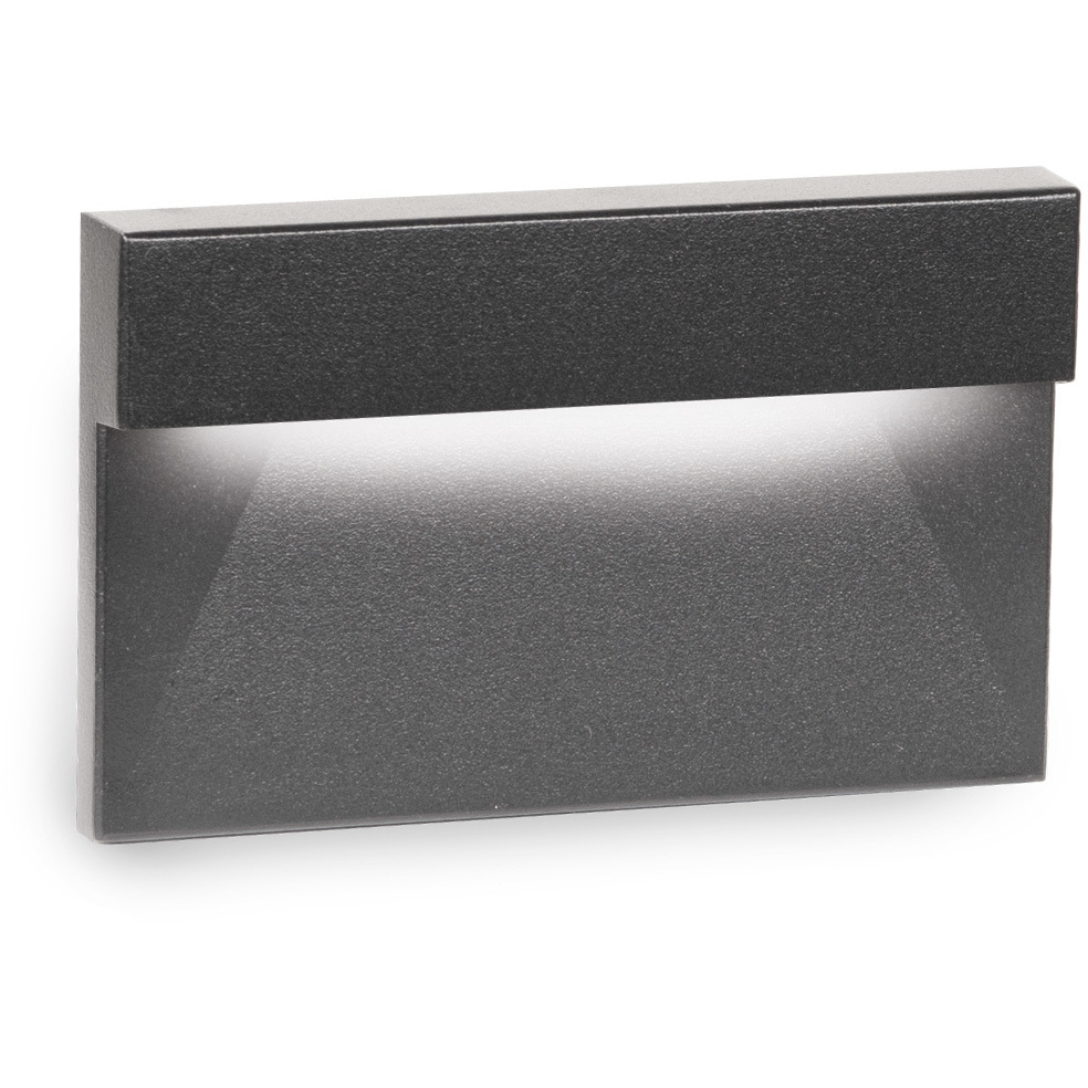 LEDme Step and Wall Lights 277 3 watt Black On Aluminum Step Light in Amber