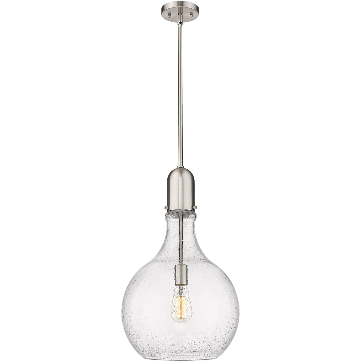 Amherst 1 Light 14 inch Brushed Satin Nickel Pendant Ceiling Light in Seedy Glass