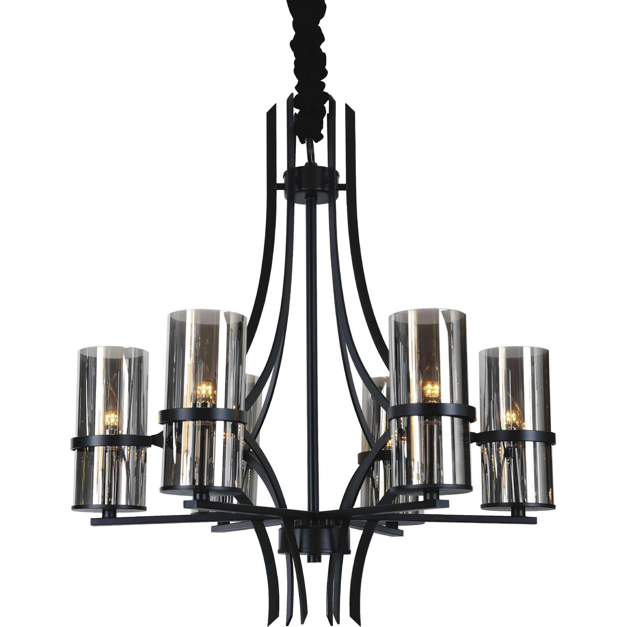 Vanna 6 Light 27 inch Black Up Chandelier Ceiling Light