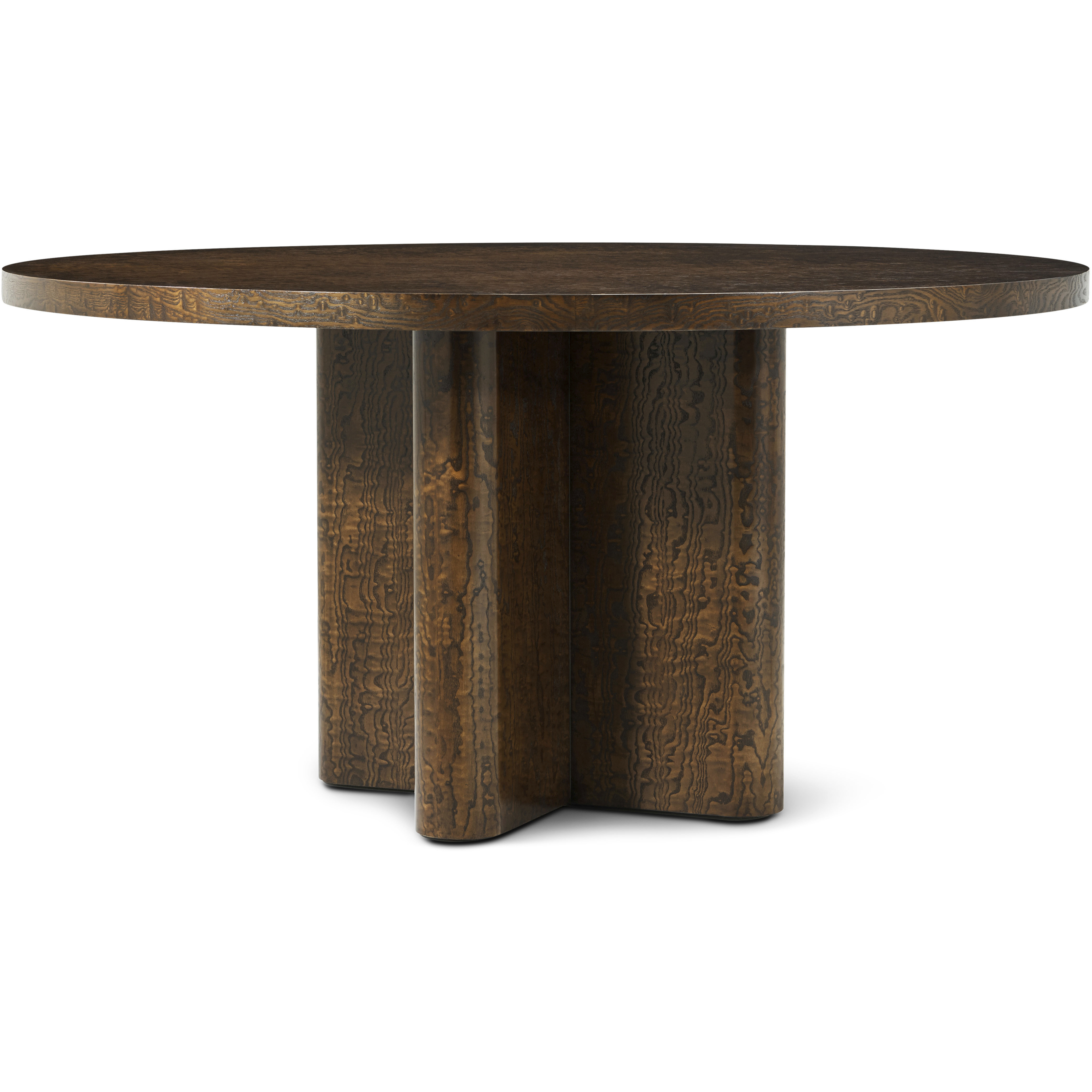 Kesden 60 X 60 inch Pyramid Brown Round Dining Table, Wooden