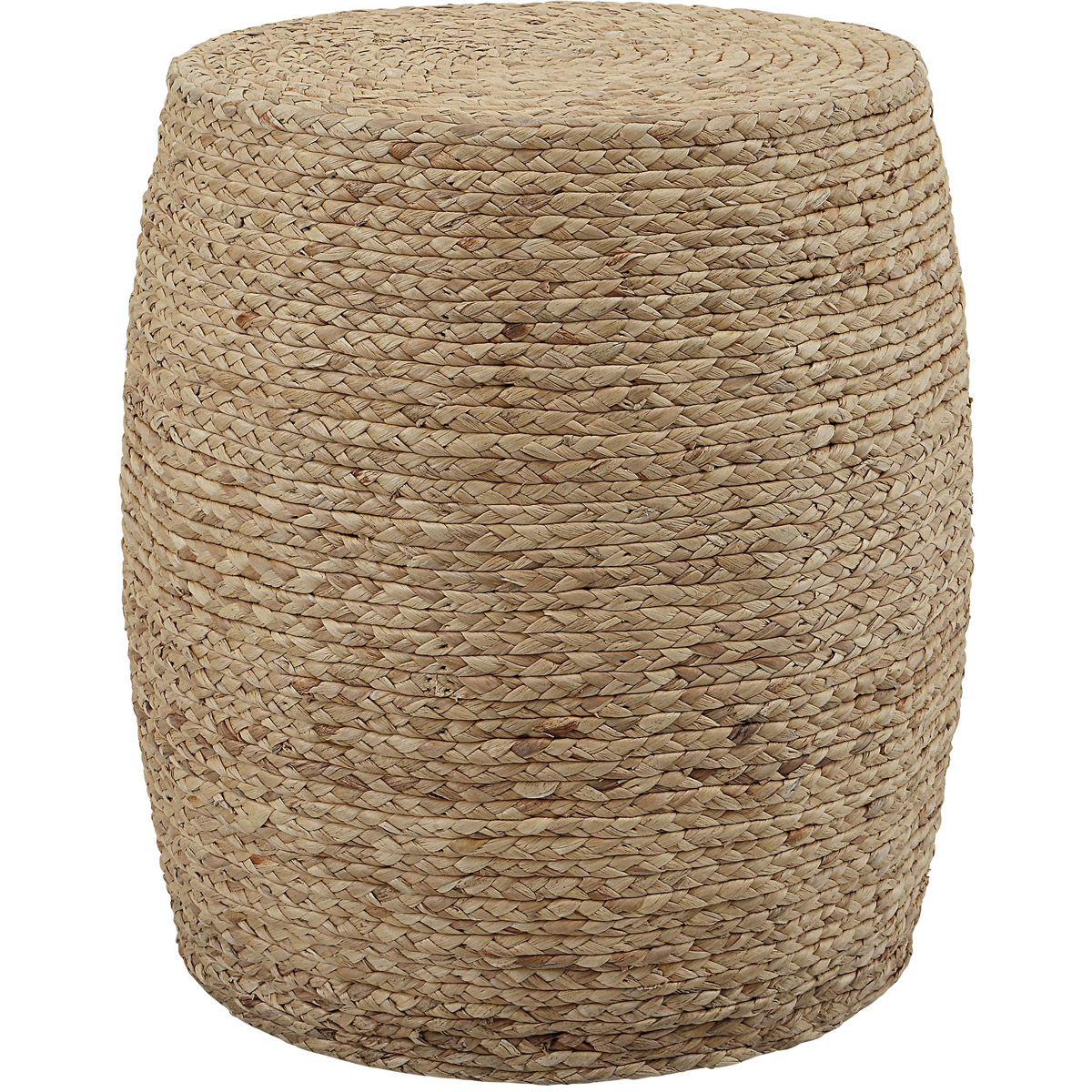 Resort 18.5 inch Natural Braided Straw Wrap Accent Stool