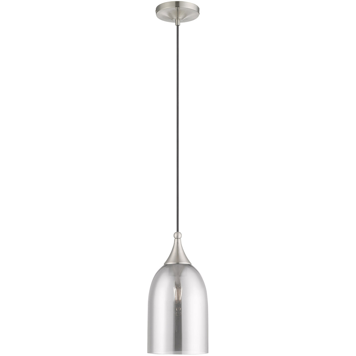 Art Glass 1 Light 6.25 inch Brushed Nickel Mini Pendant Ceiling Light