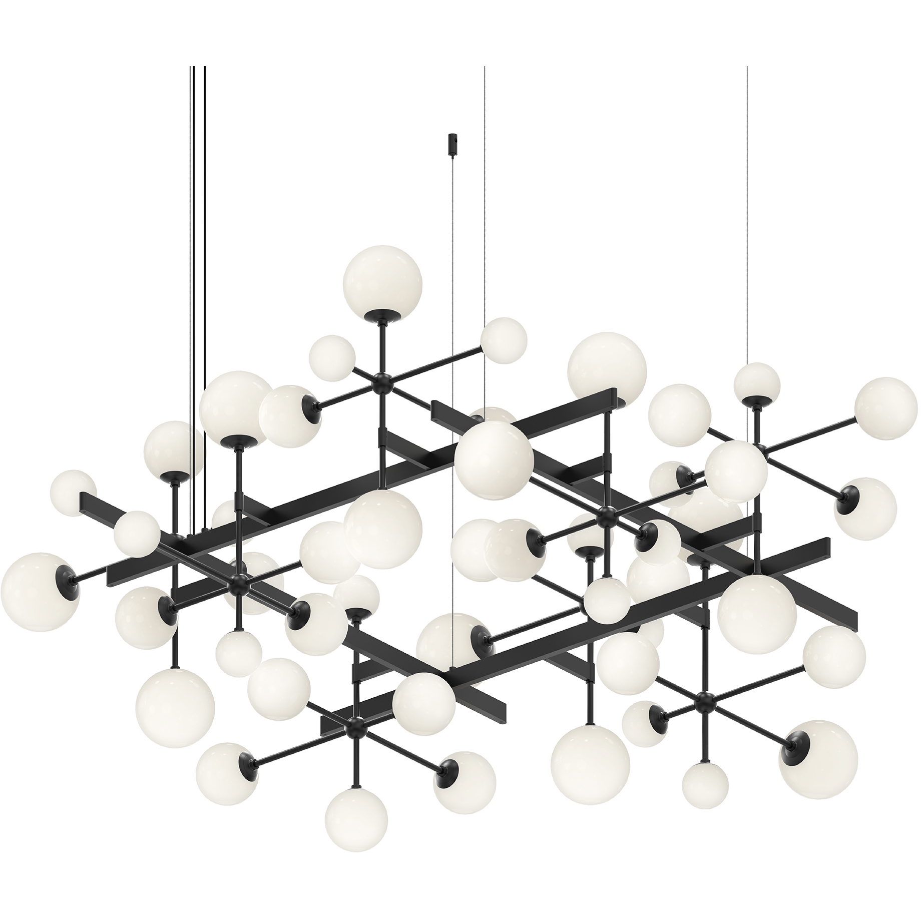Nebula LED 61 inch Satin Black Chandelier Ceiling Light in Add 20 ft. Cord