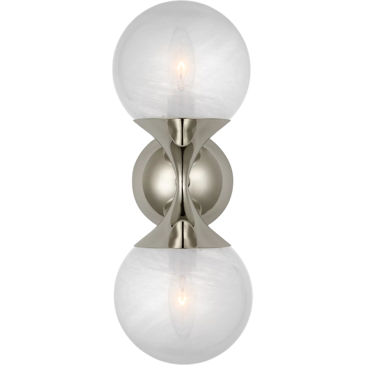 AERIN Cristol 2 Light 6 inch Polished Nickel Double Sconce Wall Light, Small
