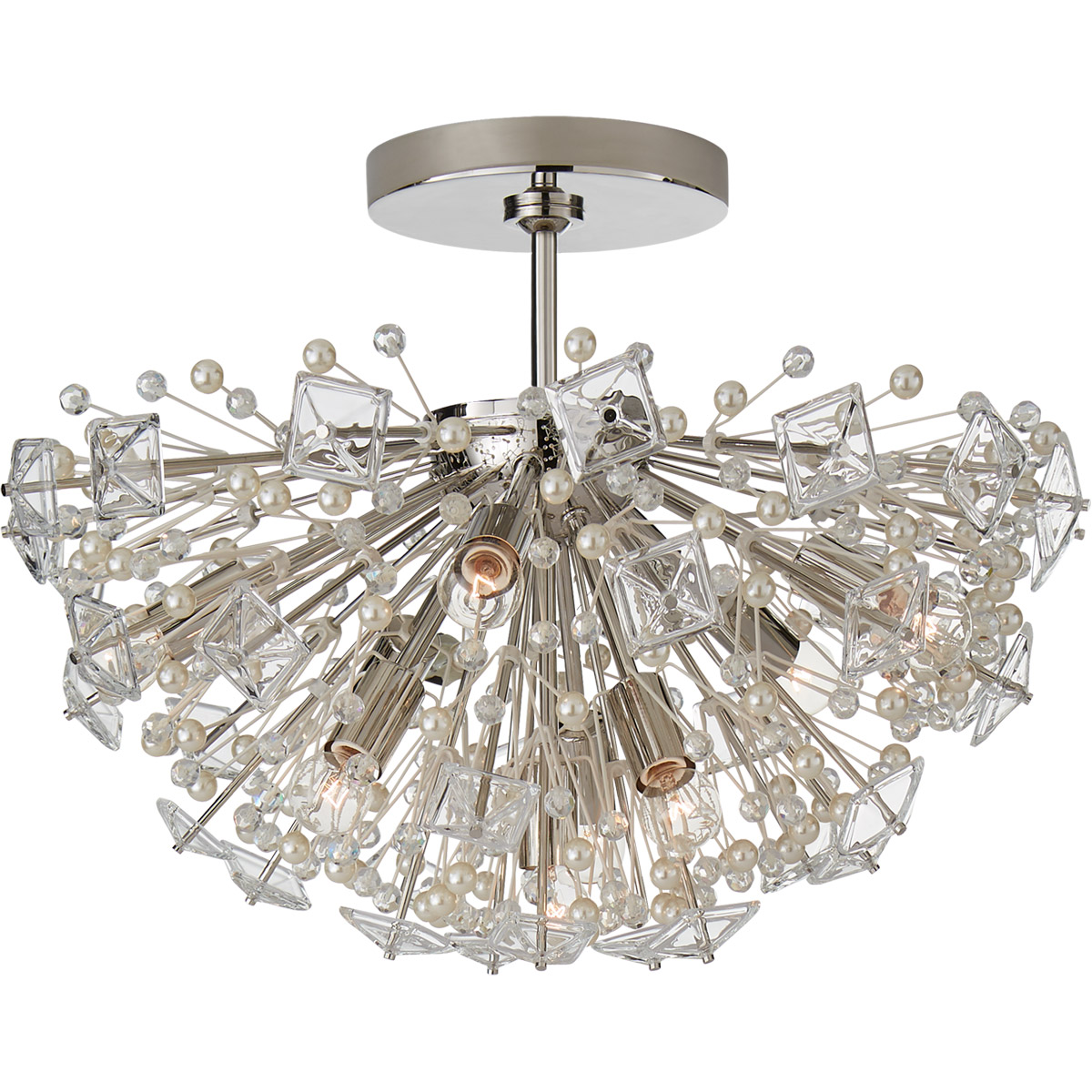 kate spade new york Dickinson 9 Light 22.25 inch Polished Nickel Semi-Flush Mount Ceiling Light, Medium