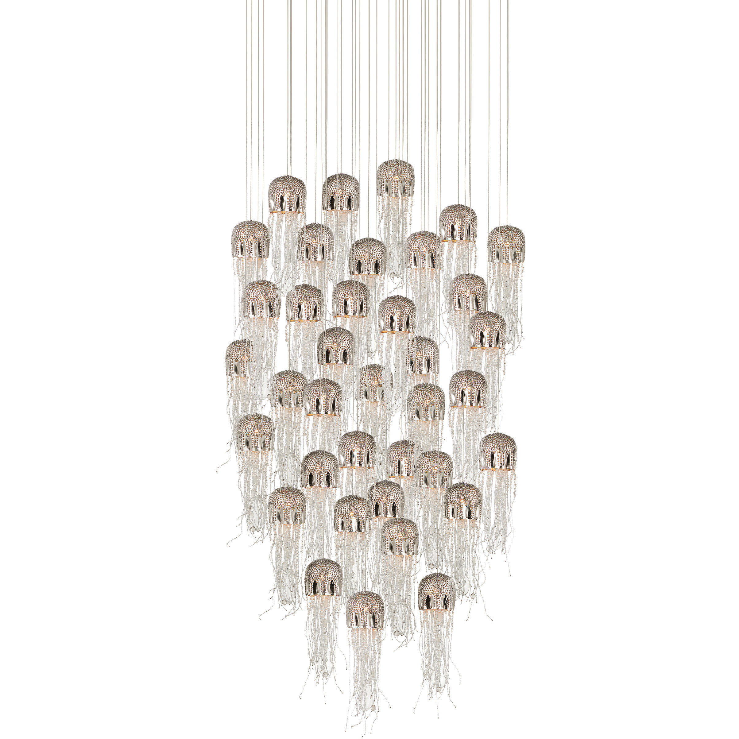 Medusa 36 Light 35 inch Silver Multi-Drop Pendant Ceiling Light