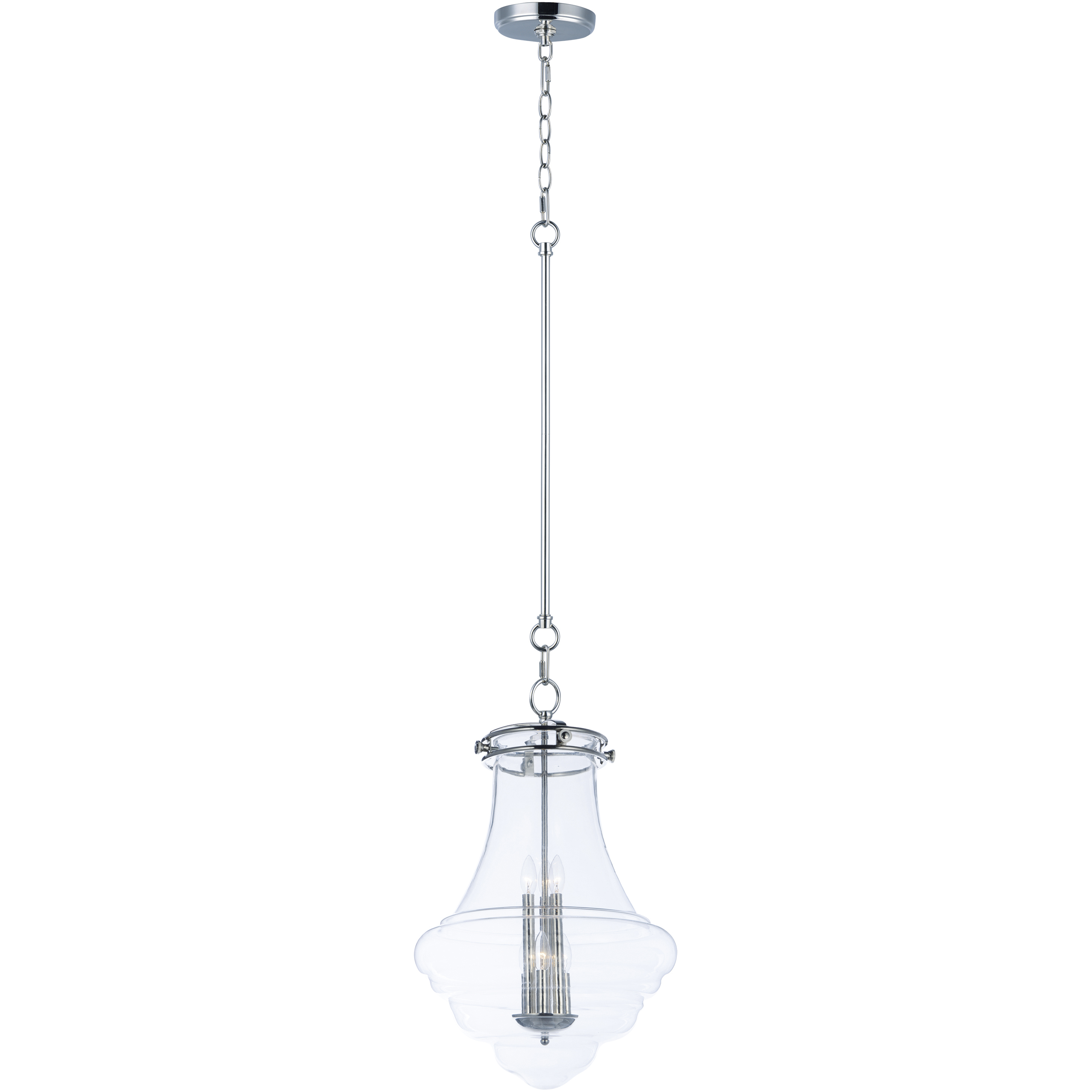 Retro 6 Light 19 inch Polished Nickel Single Pendant Ceiling Light