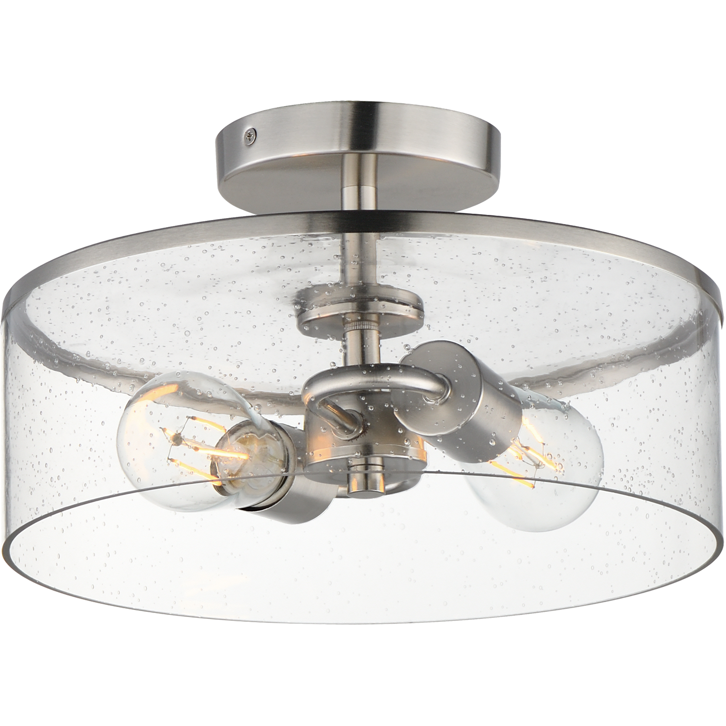 Livingston 2 Light 11.75 inch Satin Nickel Flush Mount Ceiling Light