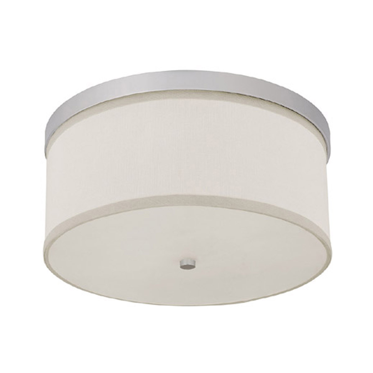 Midtown 3 Light 16 inch Matte Nickel Flush Mount Ceiling Light in White Fabric Shade