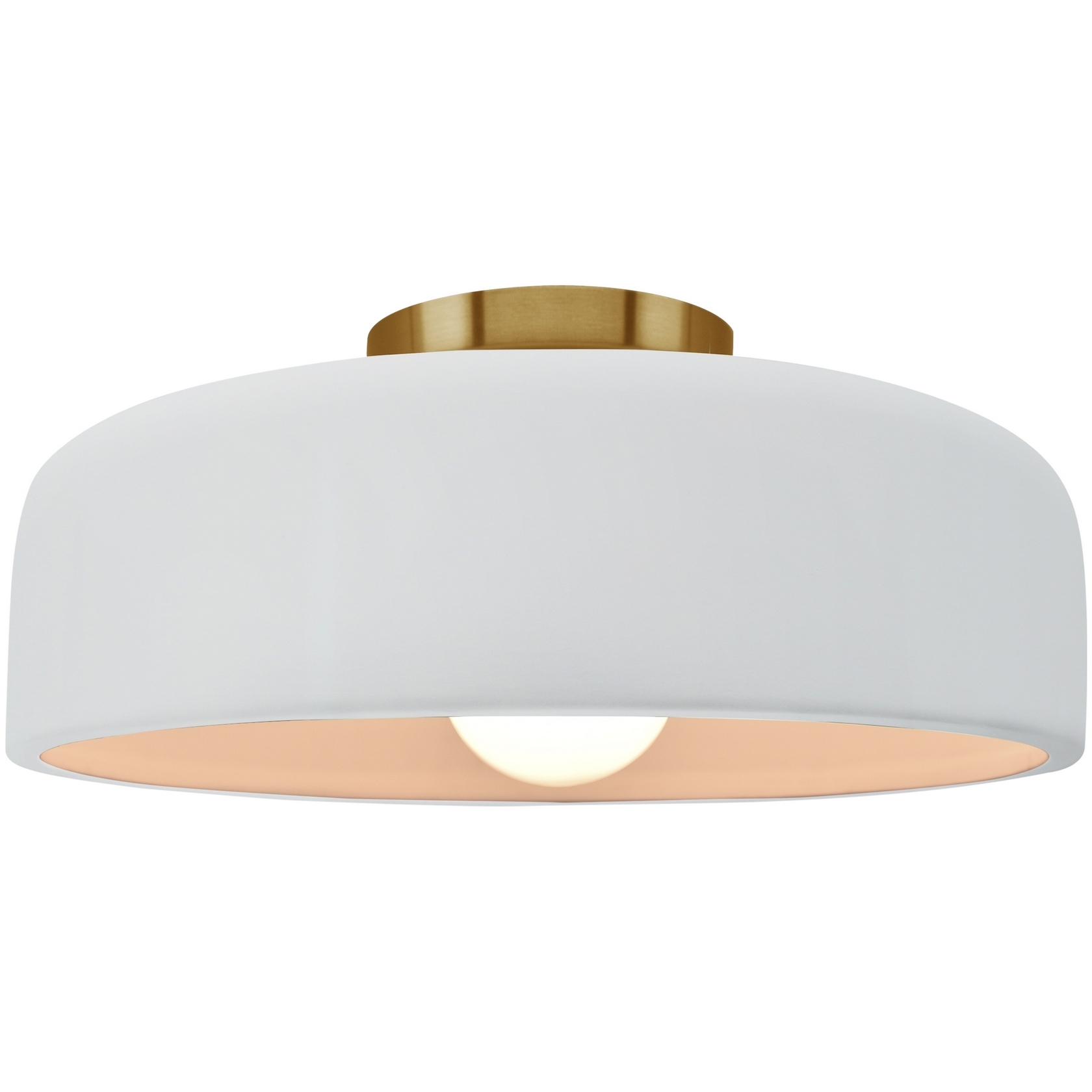 Radiance Collection - Spire 1 Light 10 inch Gloss White Semi-Flush Ceiling Light, Form+Finish+Function