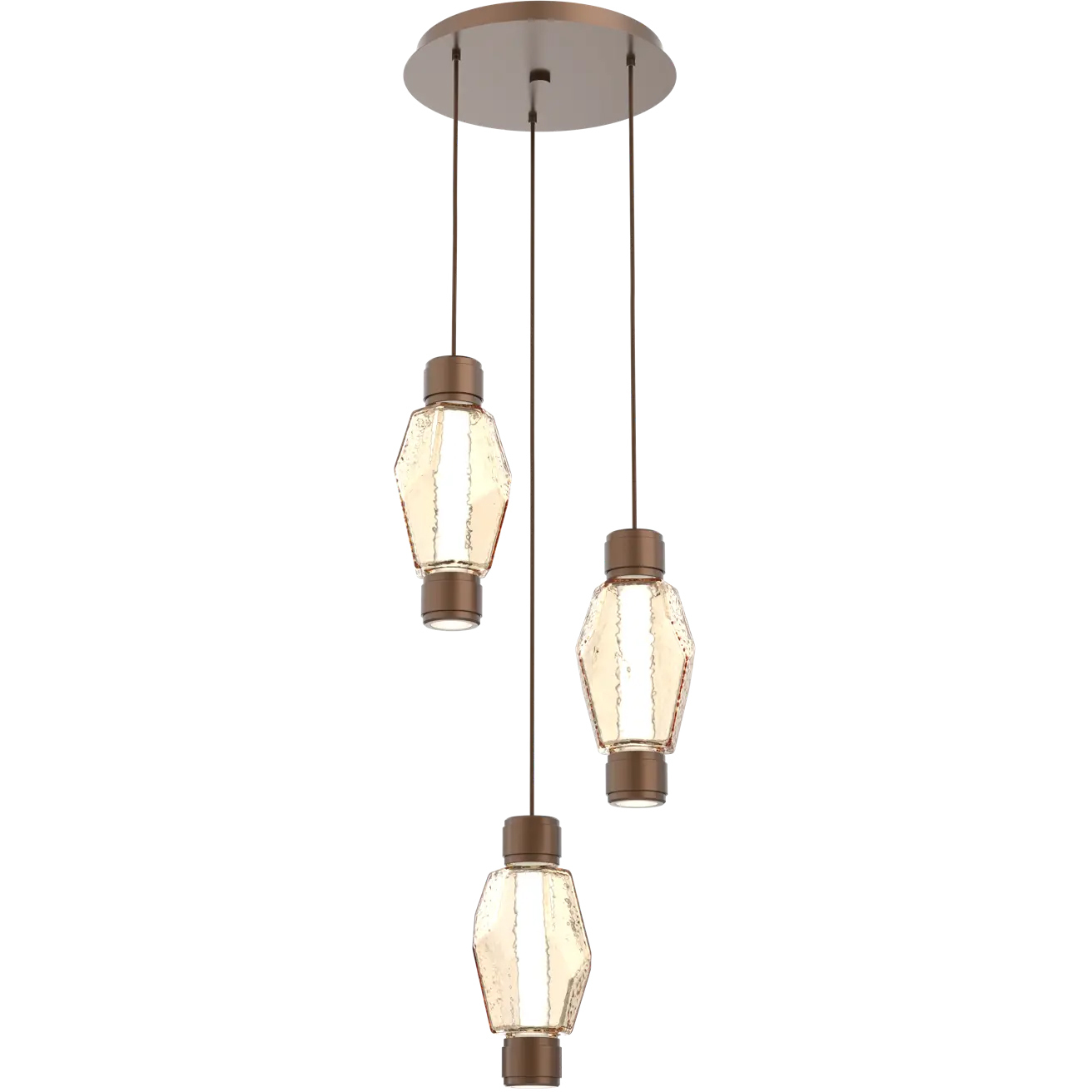Gem Mandrel LED 18.9 inch Burnished Bronze Multi-Pendant Ceiling Light