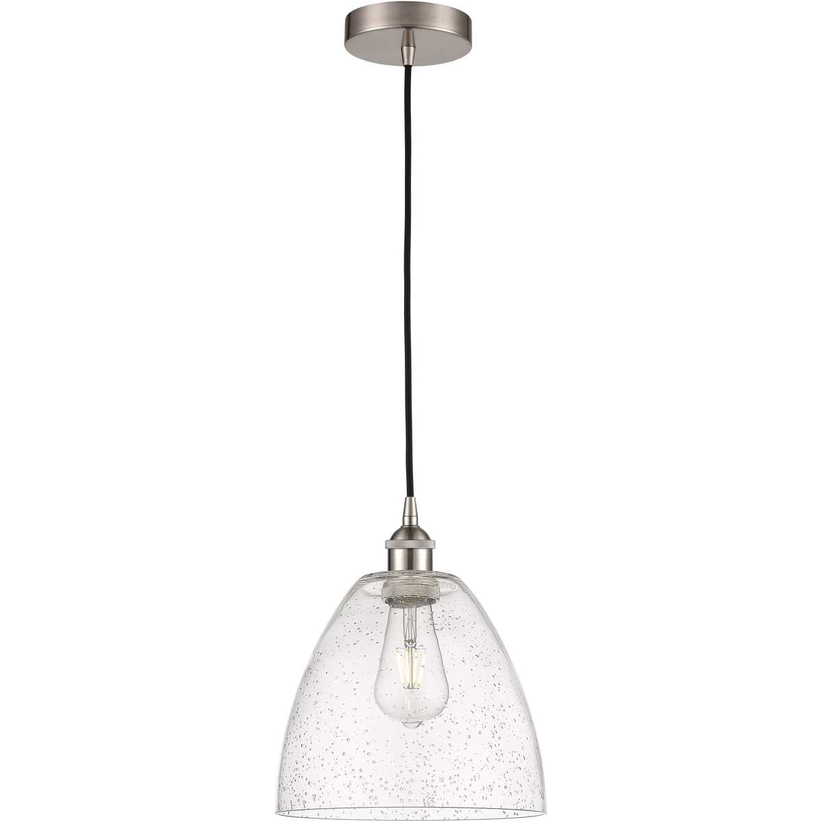 Edison Dome 1 Light 9 inch Brushed Satin Nickel Mini Pendant Ceiling Light