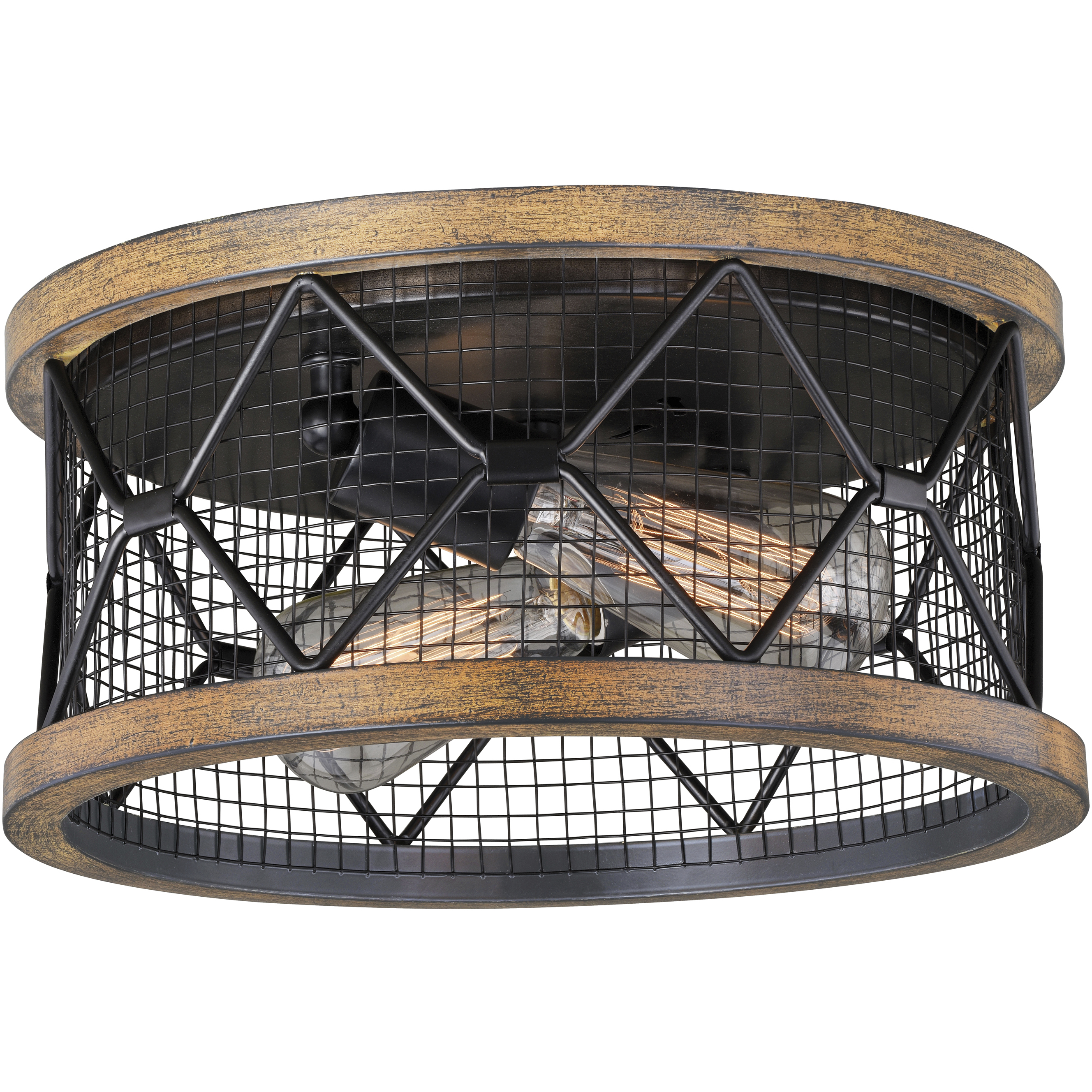 Bremerton LED 13 inch Oil Rubbed Bronze and Burnished Teak Flush Mount Ceiling Light