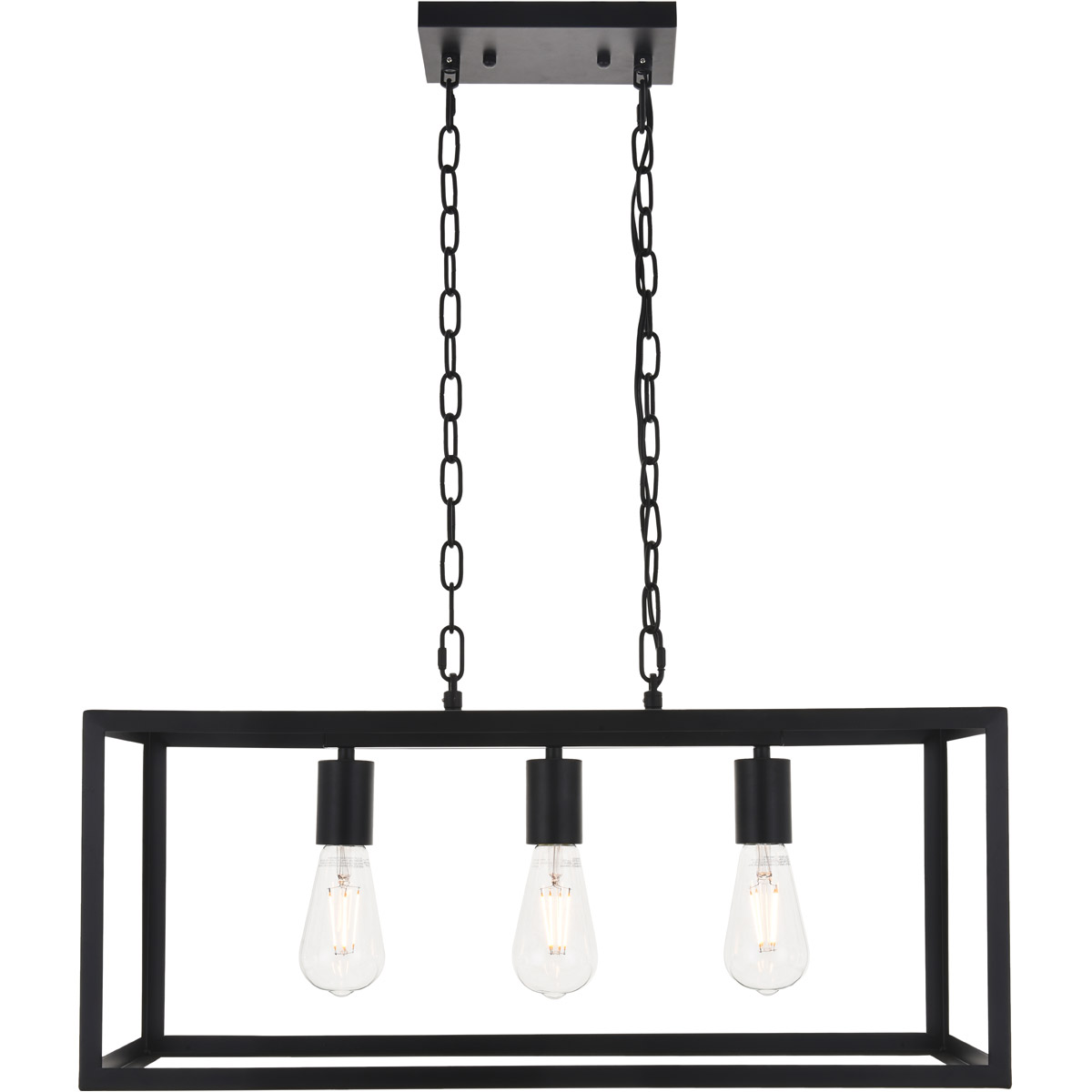 Resolute 3 Light 25 inch Black Pendant Ceiling Light