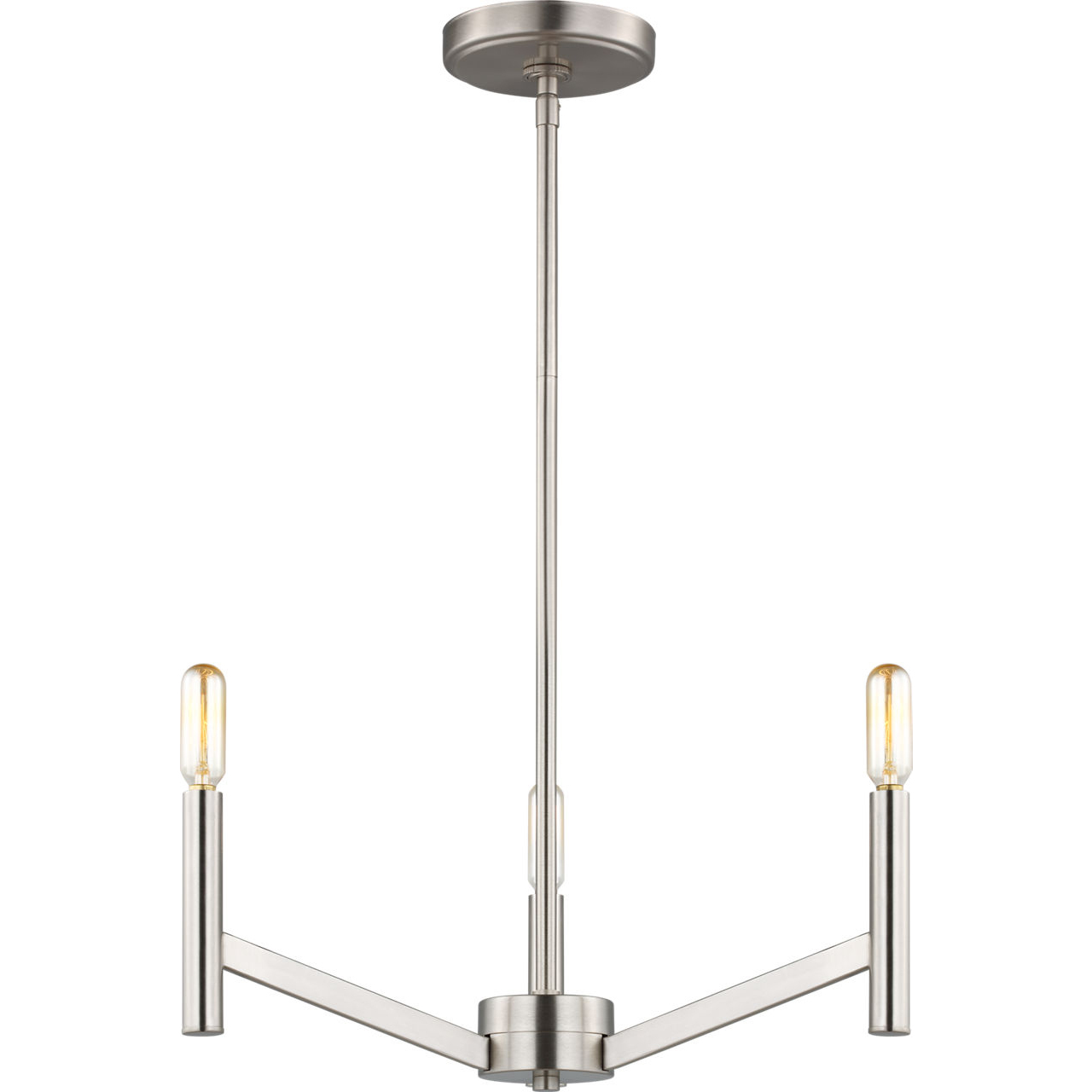 Vector 3 Light 18 inch Brushed Nickel Chandelier Ceiling Light