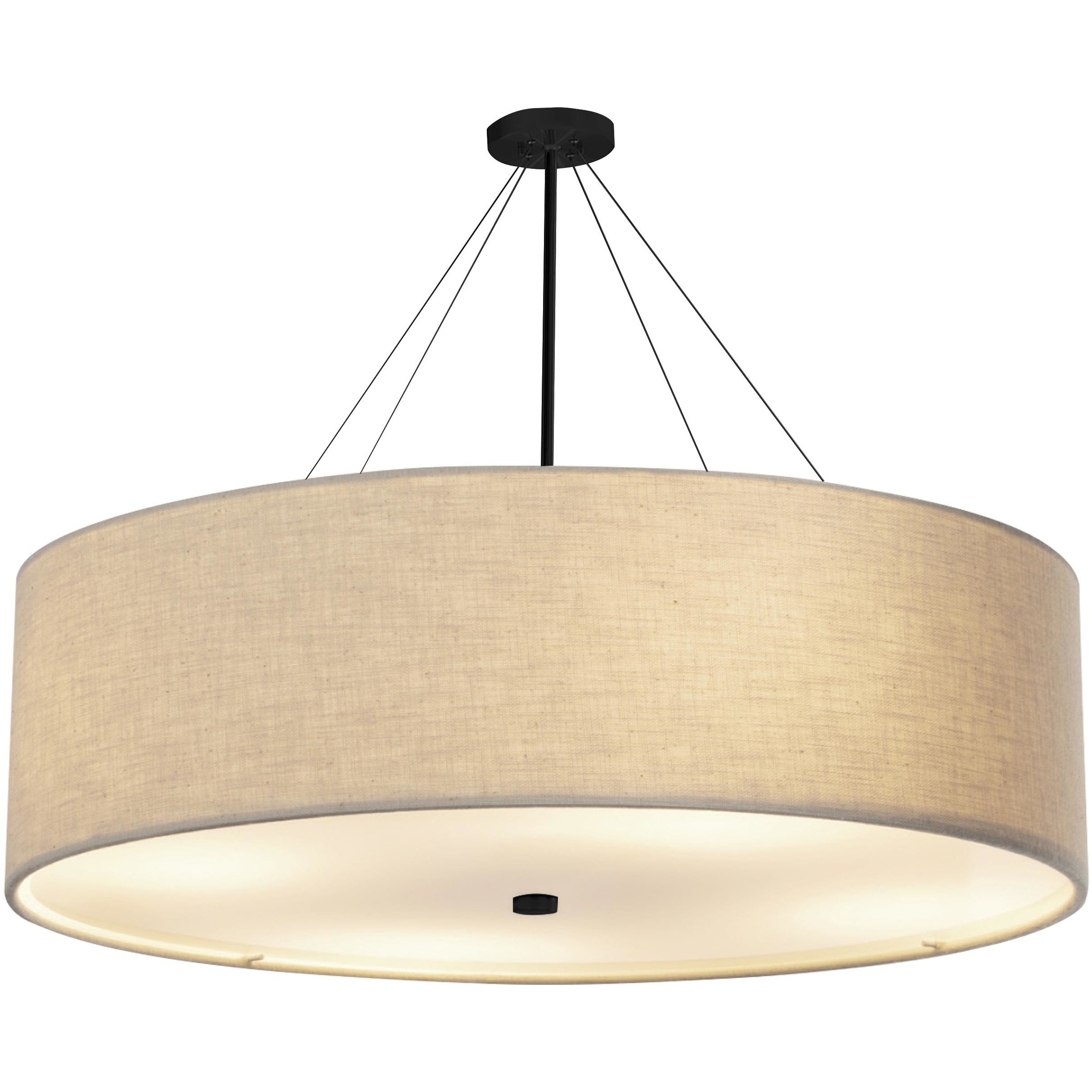 Textile Collection - Classic Family 60 inch Matte Black Pendant Ceiling Light