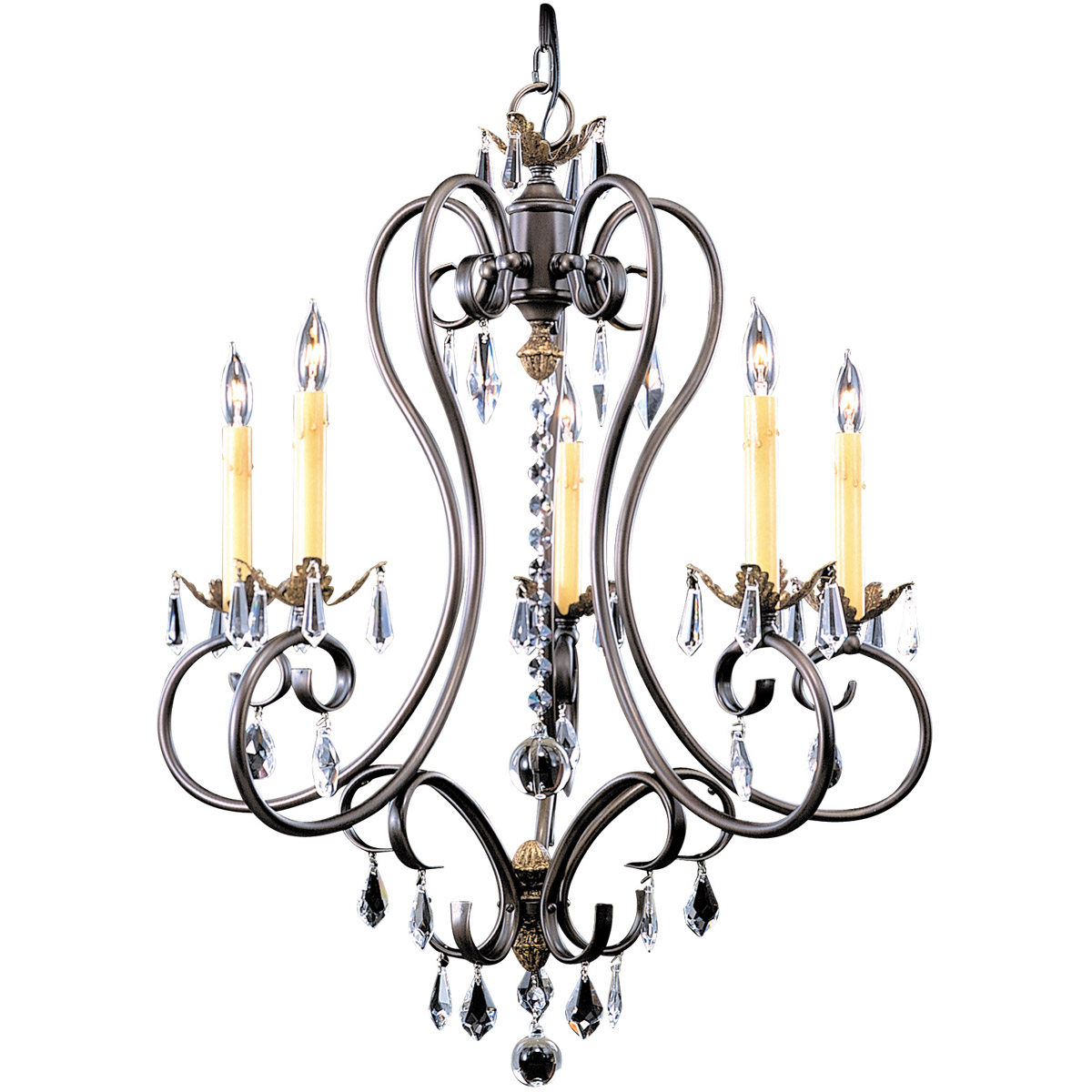 Liebestraum 5 Light 27 inch Mahogany Bronze Dining Chandelier Ceiling Light