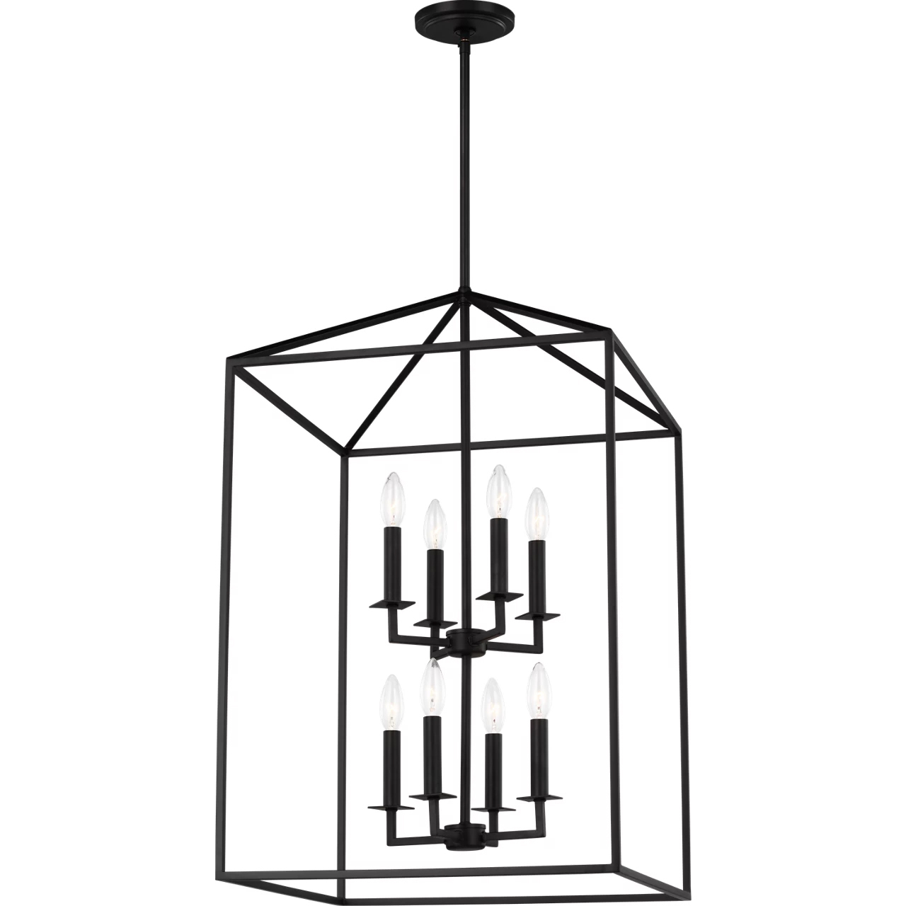 Perryton 8 Light 19 inch Midnight Black Foyer Pendant Ceiling Light, Large