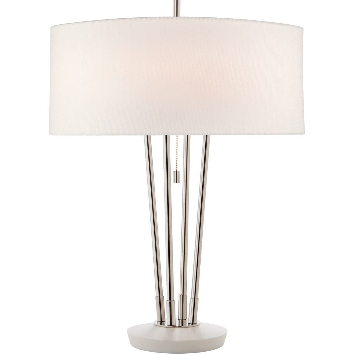 Thomas O'Brien Stefano 24.25 inch 40 watt Polished Nickel and White Marble Table Lamp Portable Light, Medium