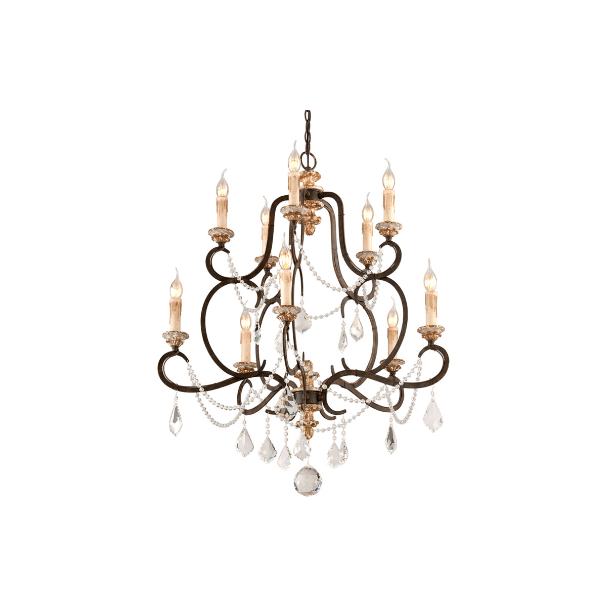 Carolus 10 Light 32 inch Parisian Bronze Chandelier Ceiling Light