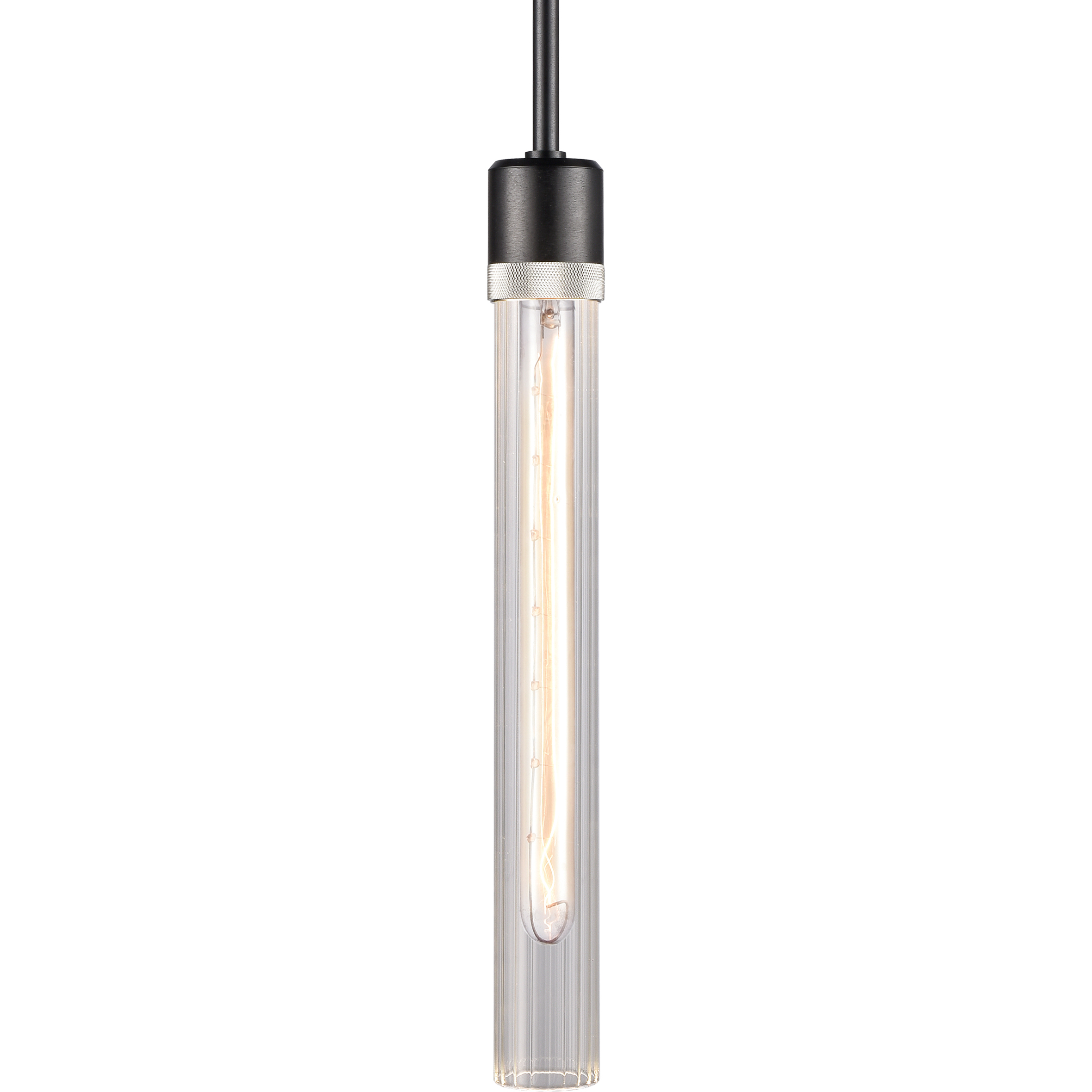 Zigrina 1 Light 5.13 inch Satin Brushed Black with Polished Nickel Pendant Ceiling Light