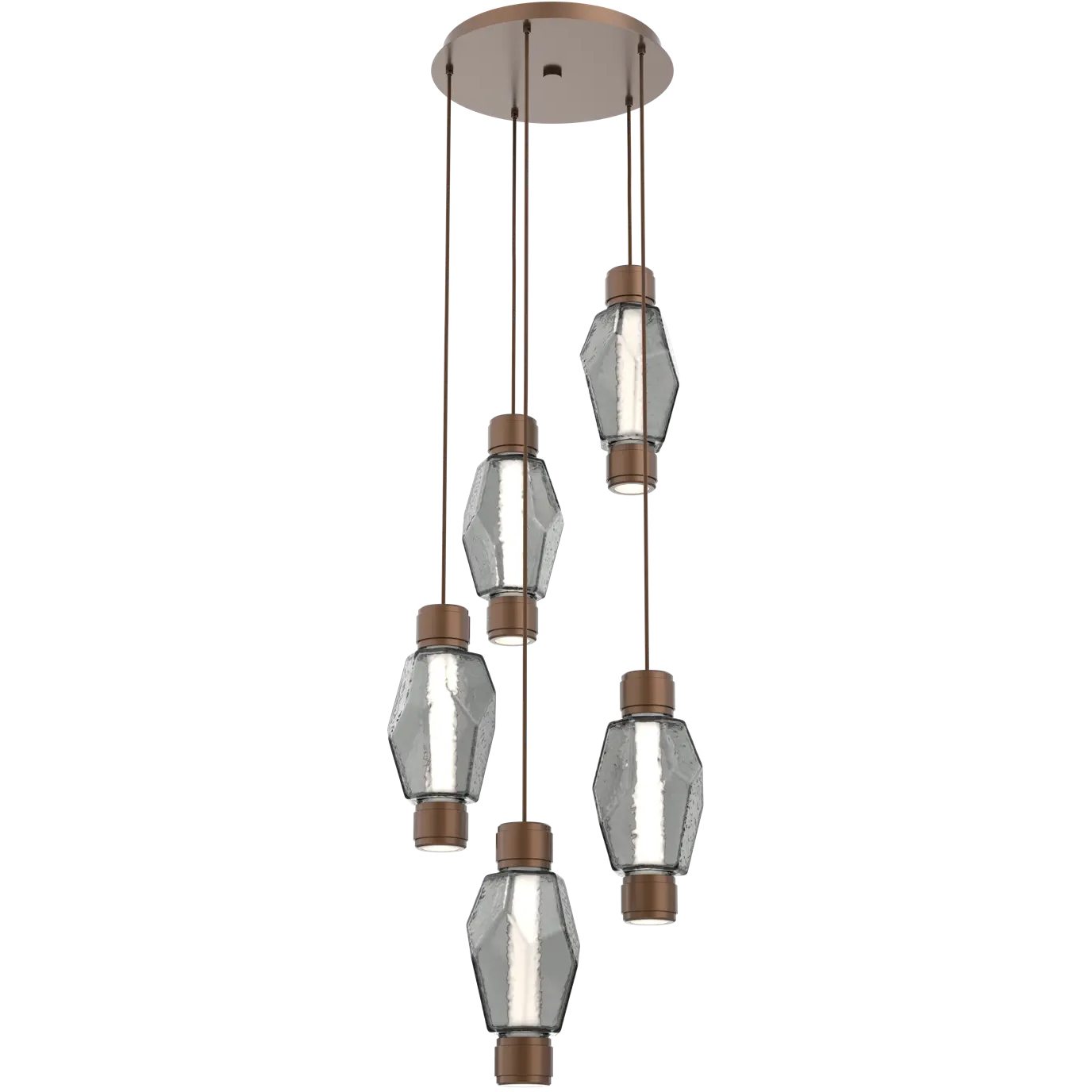 Gem Mandrel LED 21.4 inch Burnished Bronze Multi-Pendant Ceiling Light